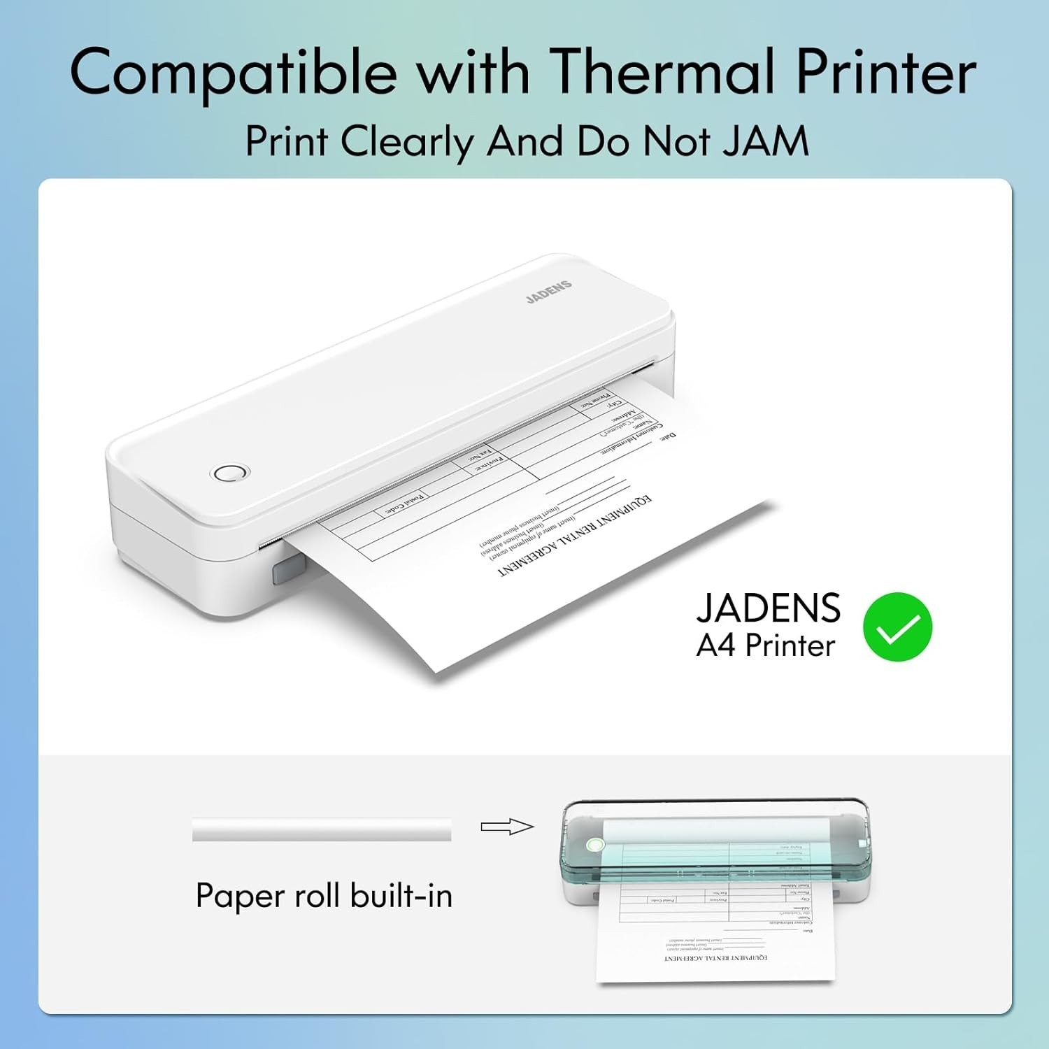 4 Rolls of Eco-Friendly Quick-Dry Thermal Paper 8.5”x11” for Smooth Printing