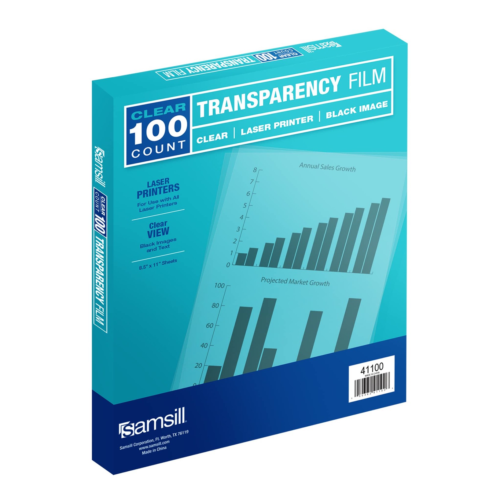 Samsill Transparency Film for Laser Printers, 100 Sheets, Not for Inkjet