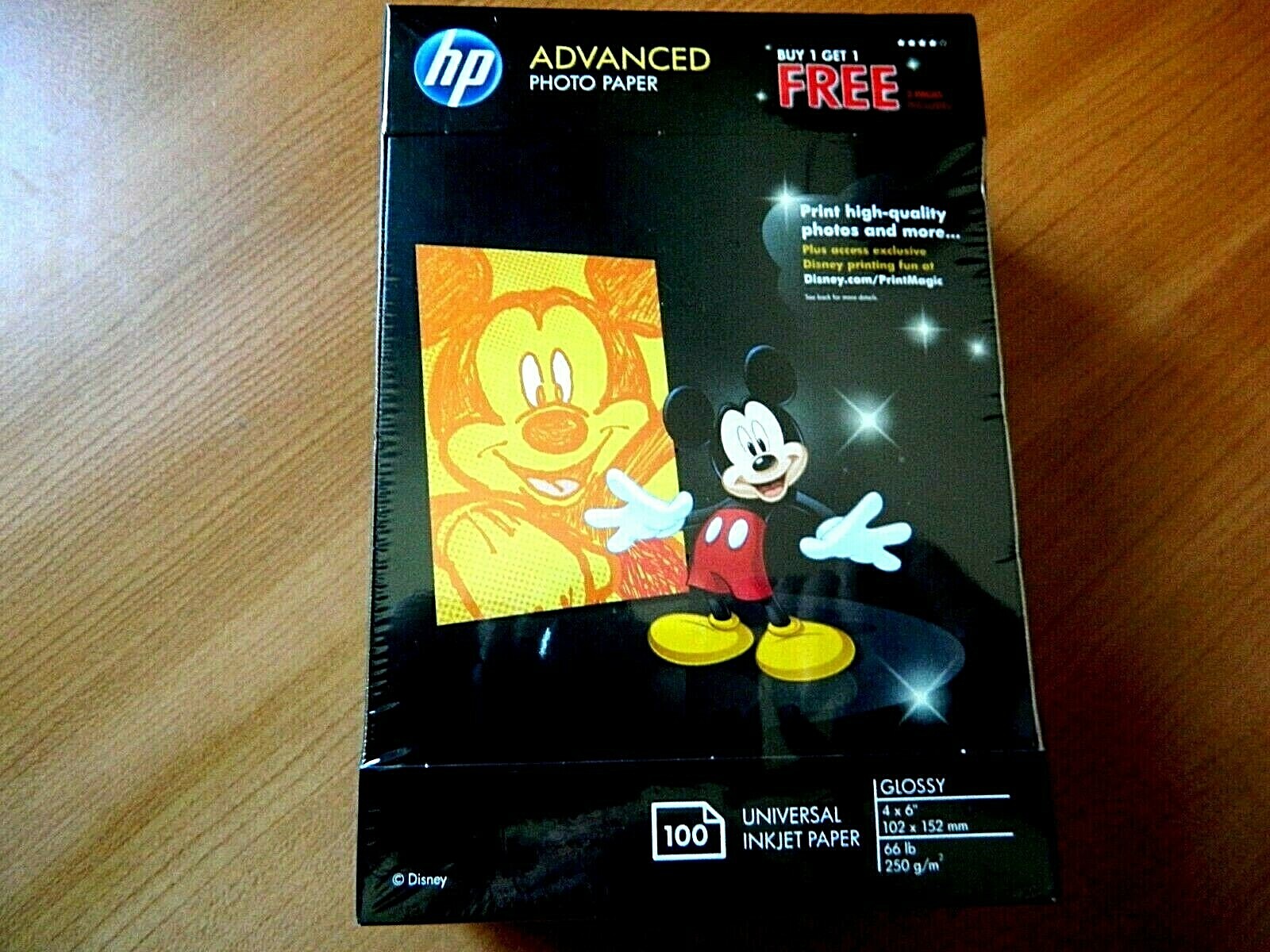 HP Advanced Photo Paper 4”x6” Glossy 200 Sheets (2 X 100)