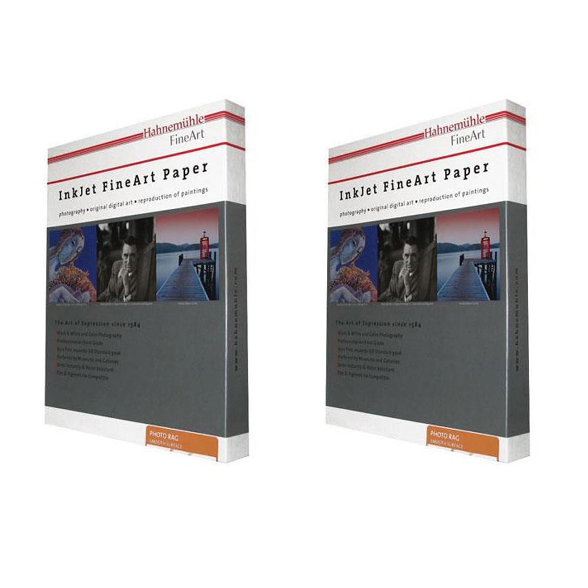 Hahnemuhle 2 Pack Matte Photo Rag, 100 % Rag Smooth White Inkjet Paper, 19 mil.,