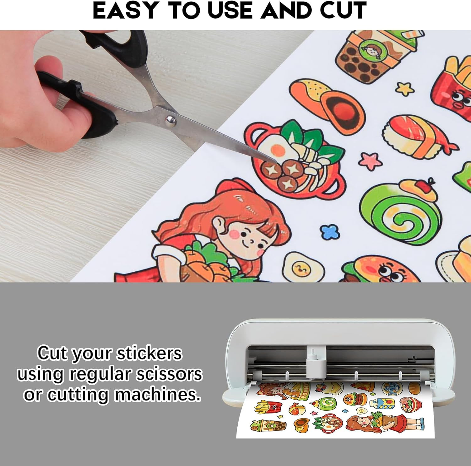 30 Sheets Printable Clear Sticker Paper for Inkjet Printer, Premium Vinyl Transp