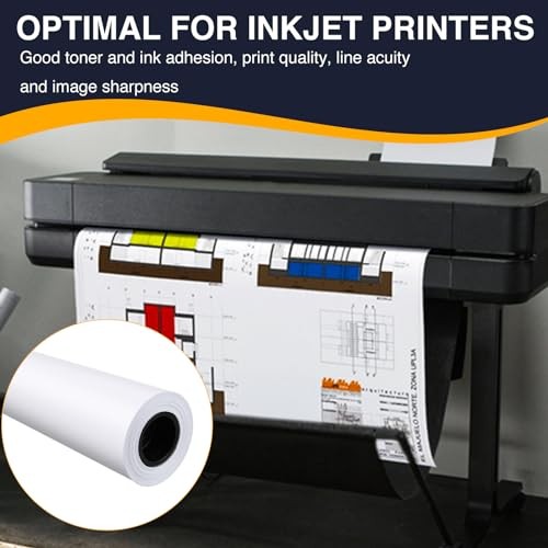 Wide Format Paper,4 Rolls Plotter 36 In x 150 Ft | 2″ Core 20lb | 4 Rolls