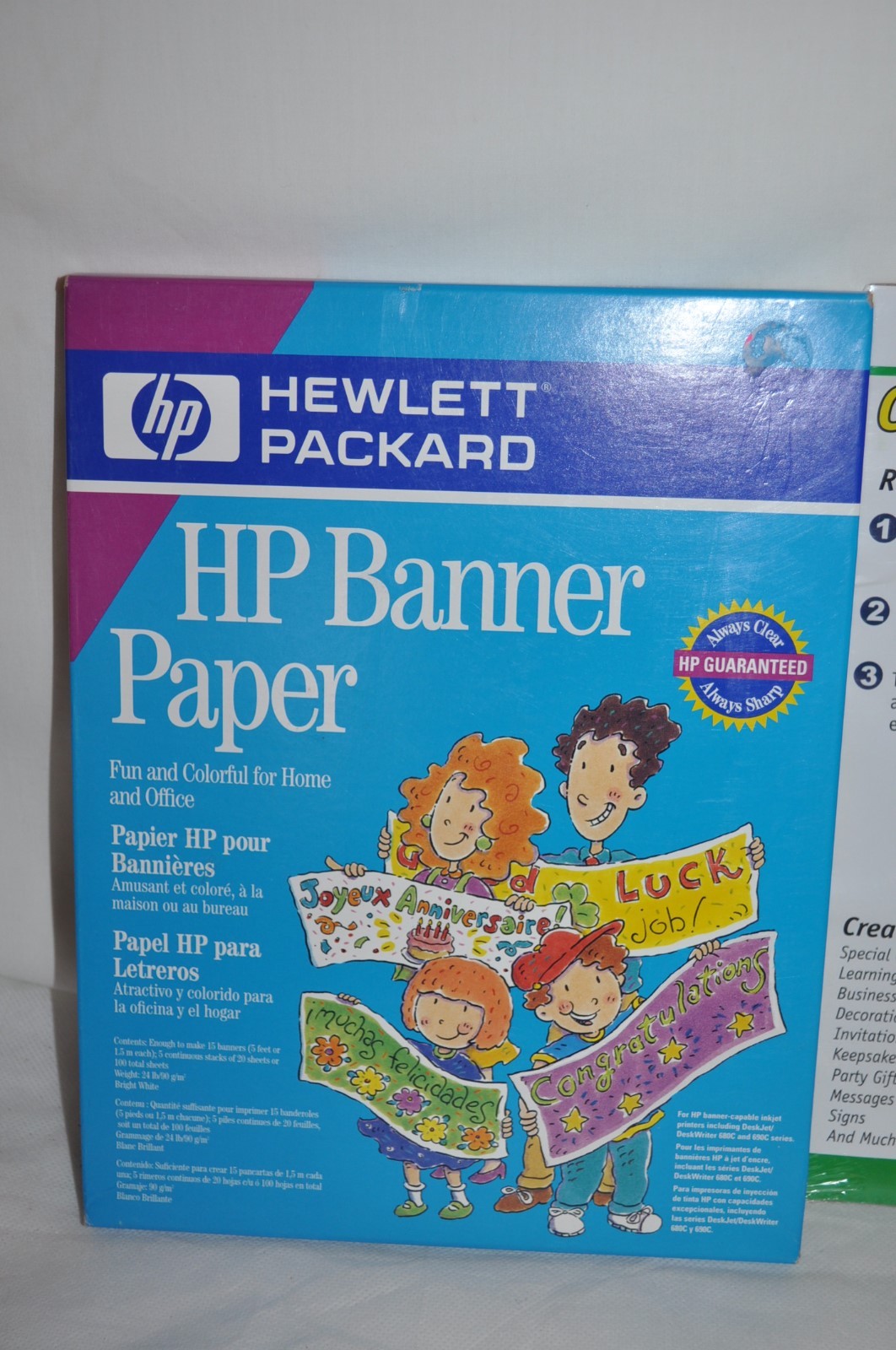 HP banner paper C1820A SEALED +Create stickers 6 sheets PARTY BANNER new
