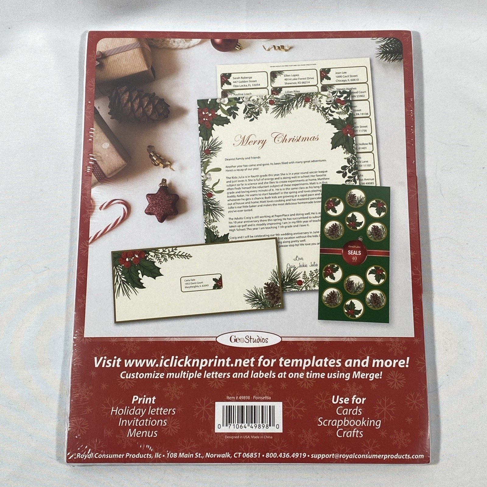 Geo Studios Holiday Design Printer Paper Christmas Letter 70 Sheets Cardinal