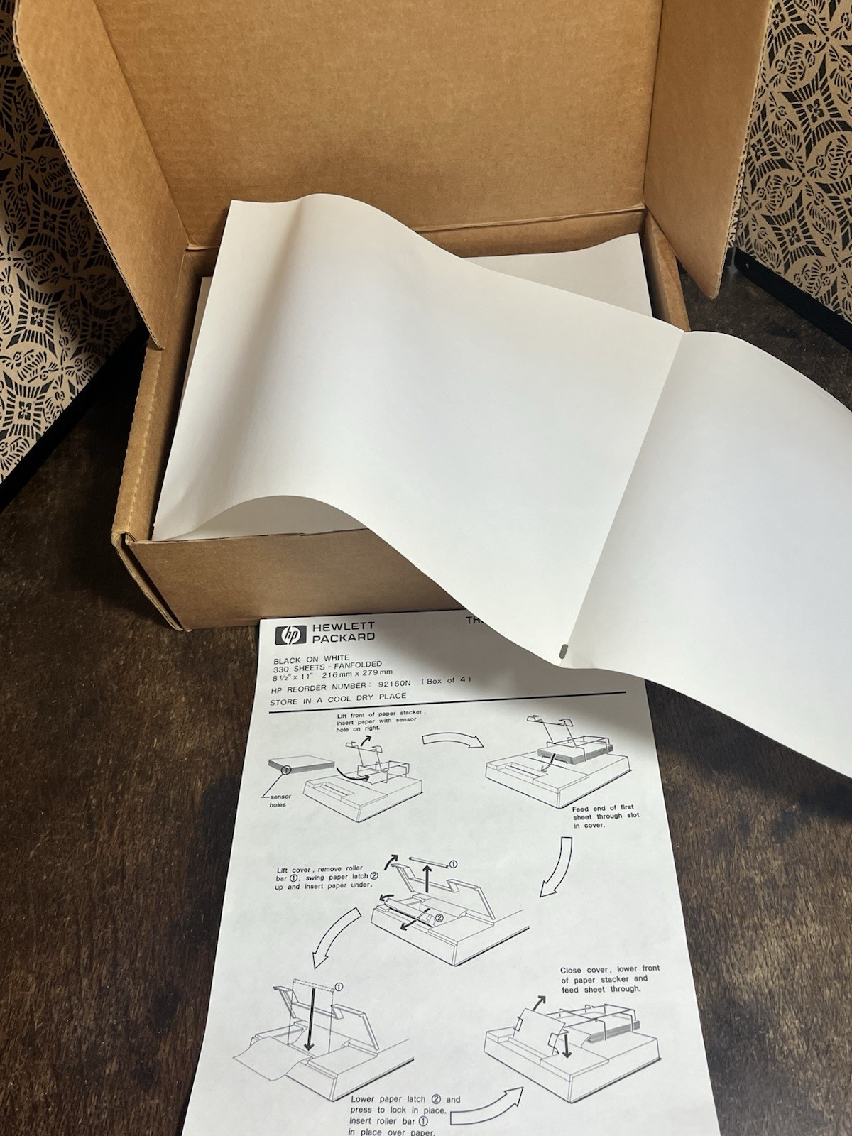 HP 92160N Thermal Printer Paper 8 1/2” X11” Z-Fold Fan Fold VINTAGE NEW 330 Shts