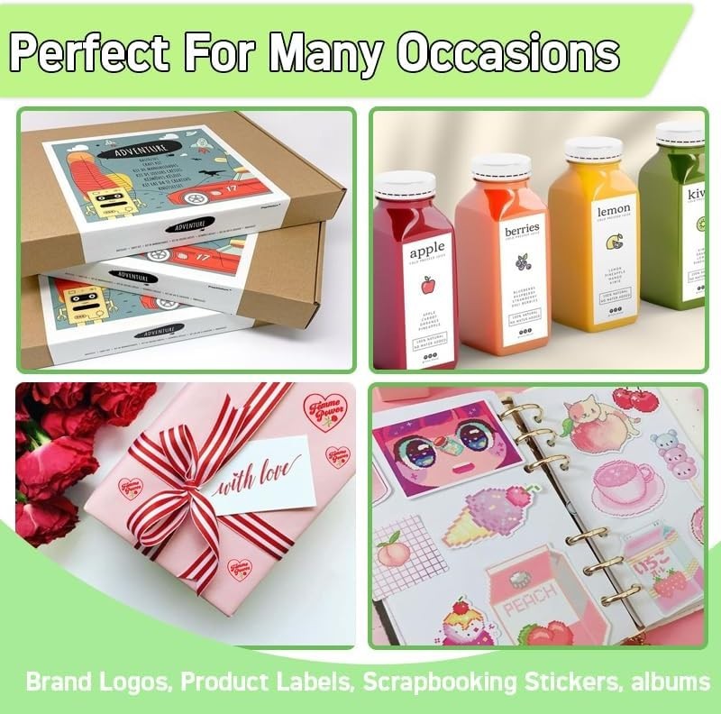 Vivid Glossy Inkjet Printable Sticker Paper, 4×6 Inches, 50 Sheets