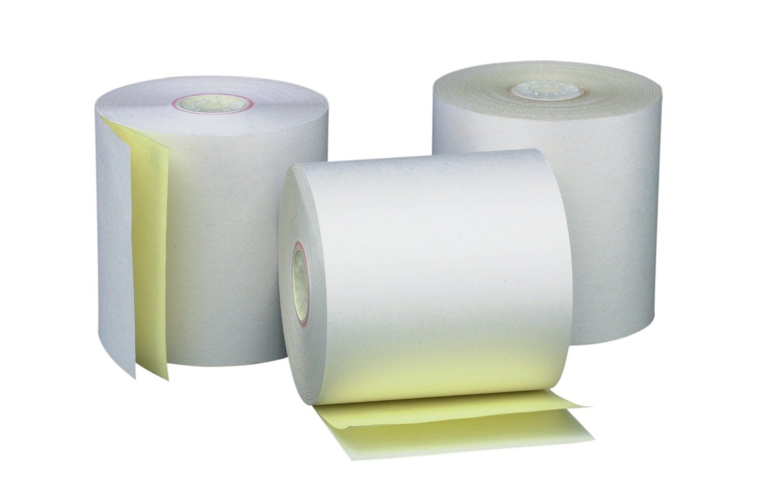 PM Company Perfection Two Ply Carbonless Rolls, 3 X 95 50 Pack, White/Canary