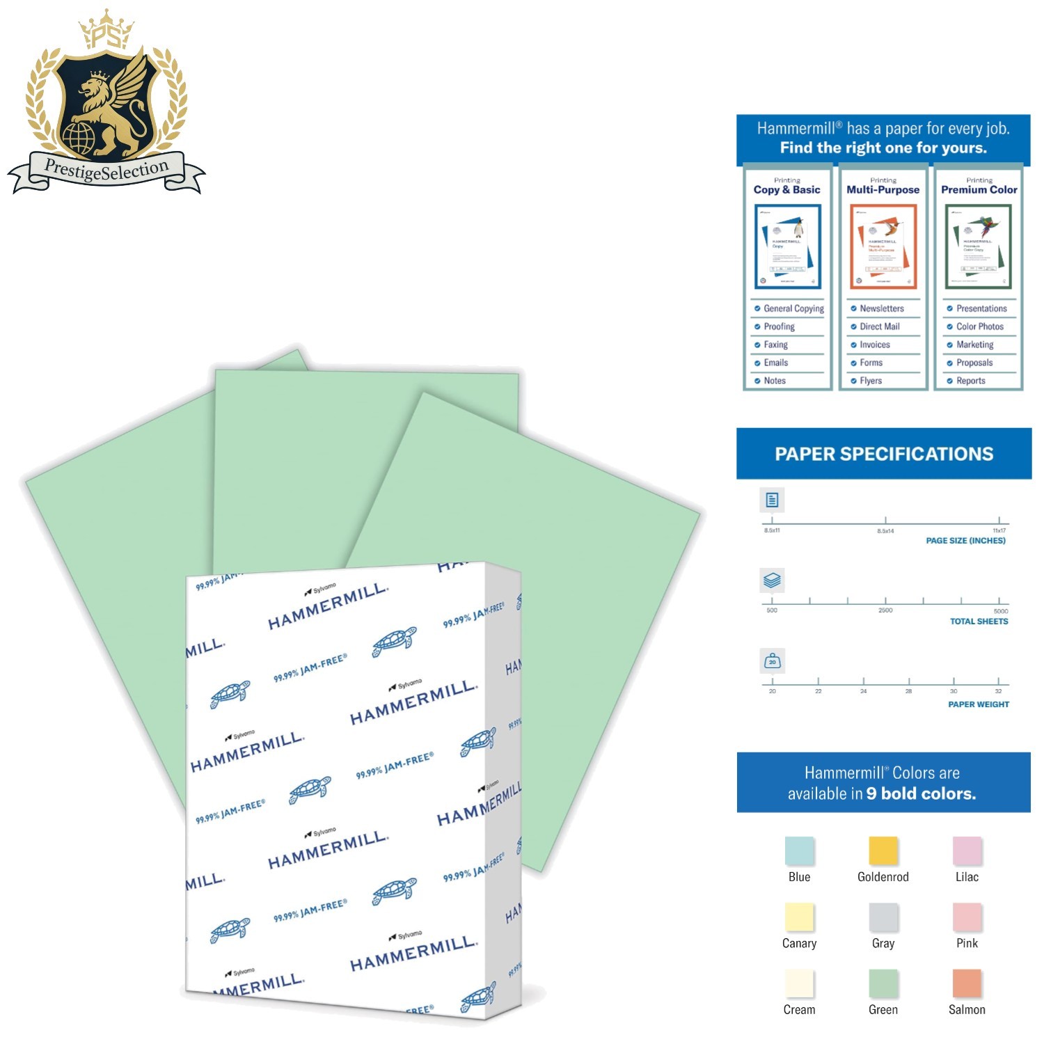 Sustainable 20 lb Pastel Green Printer Paper, 8.5×11 for Creative Projects