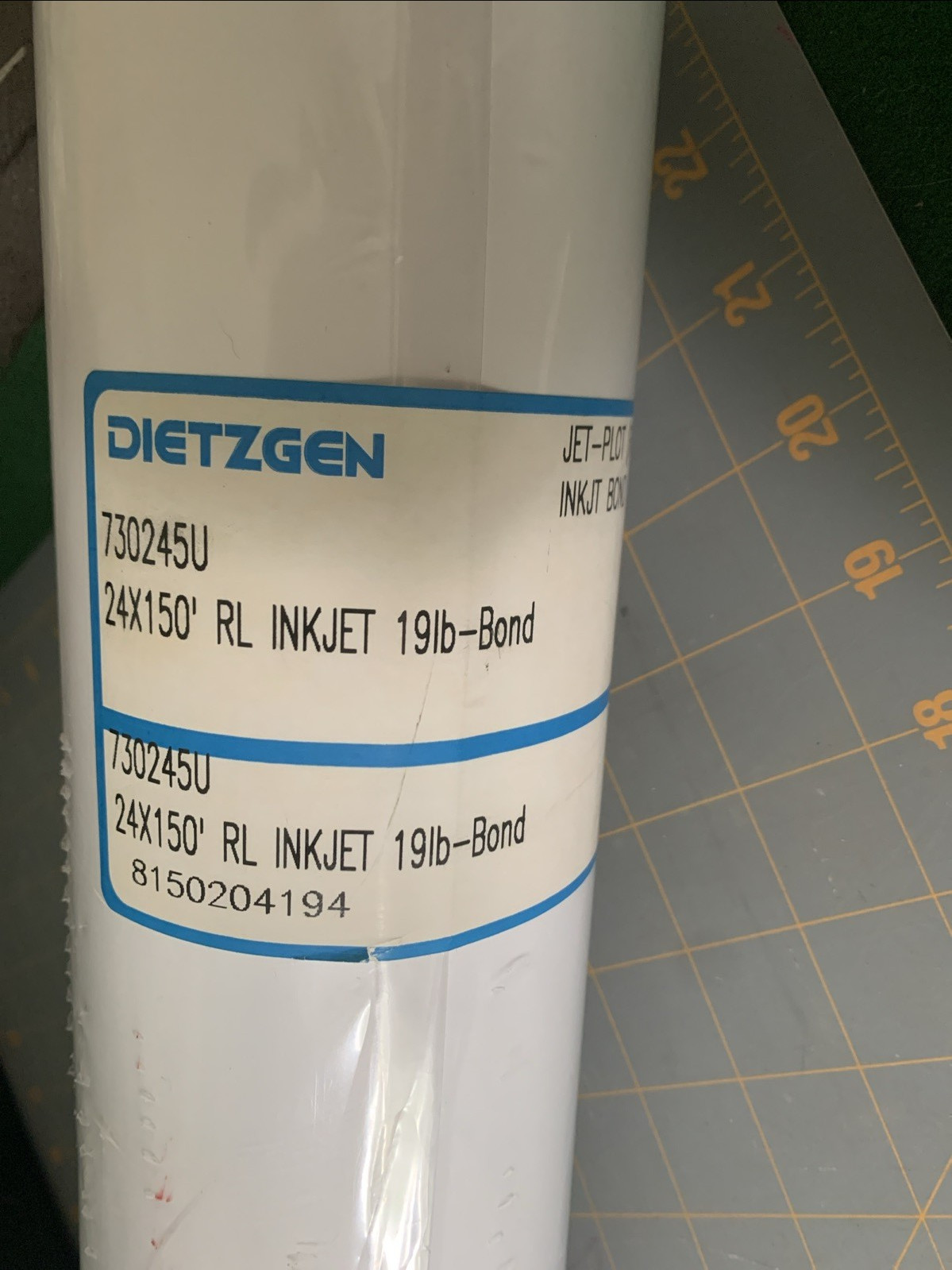 Set 2 rolls: Inkjet Bond 19lb 24″ x 150′ – 2 Rolls [730245]