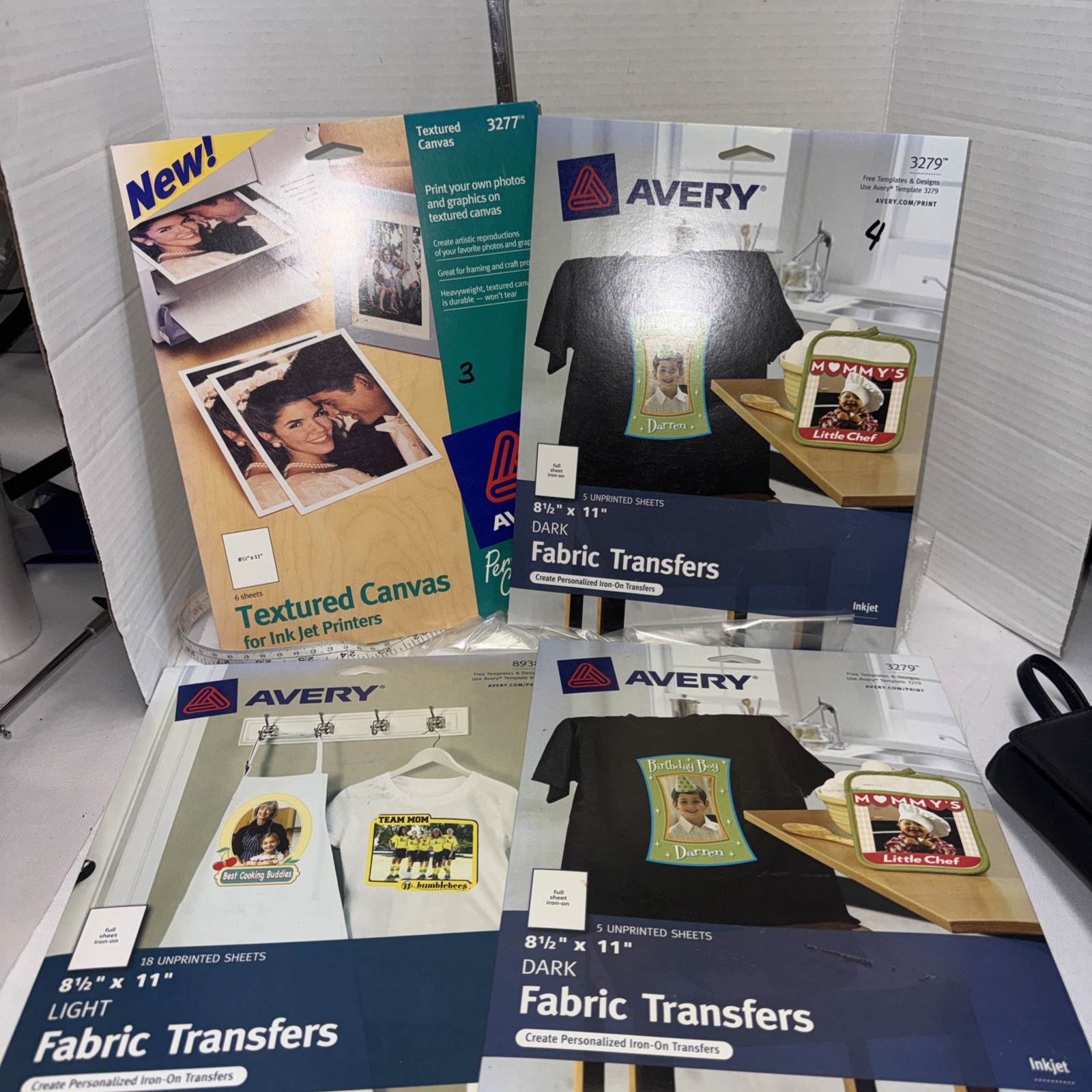 Avery Printable T-Shirt Iron-On Transfers Fabrics Inkjet Lots Of 4