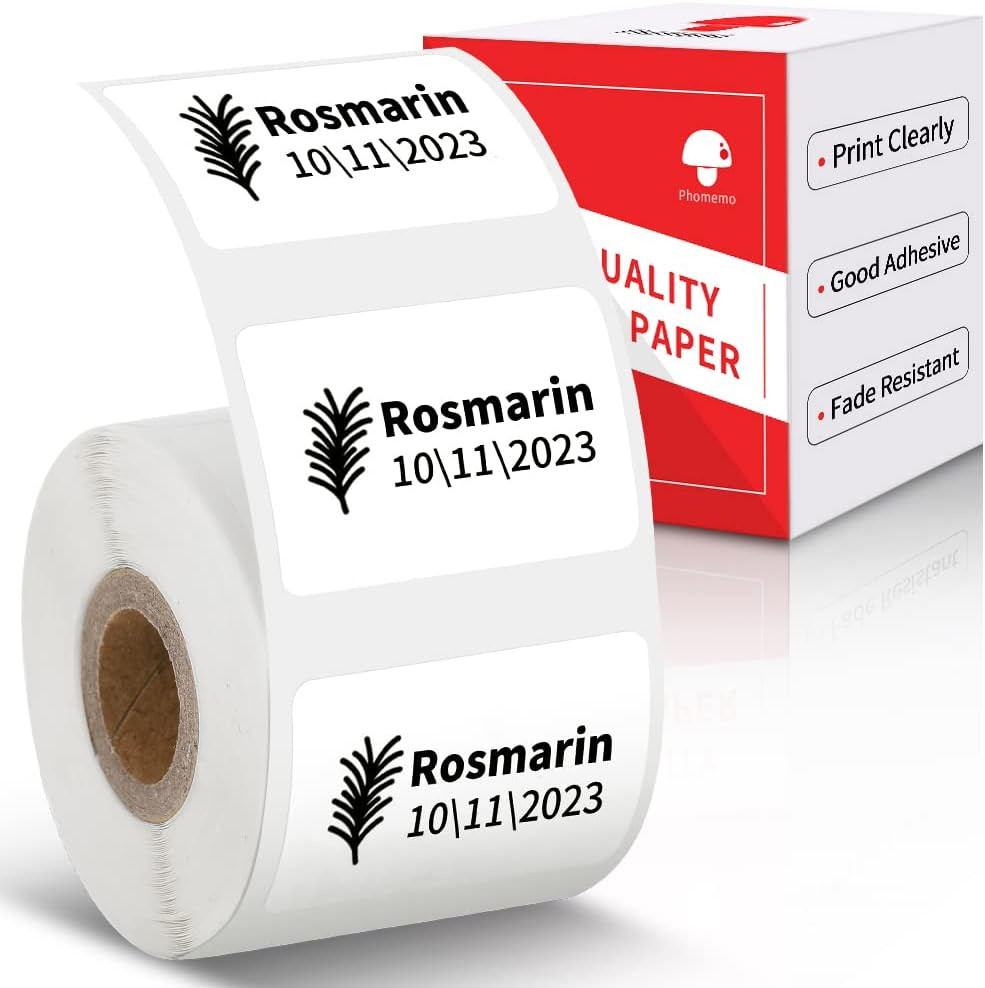 M110 Label Printer Paper, White Self-Adhesive Thermal Paper, Compatible with M11