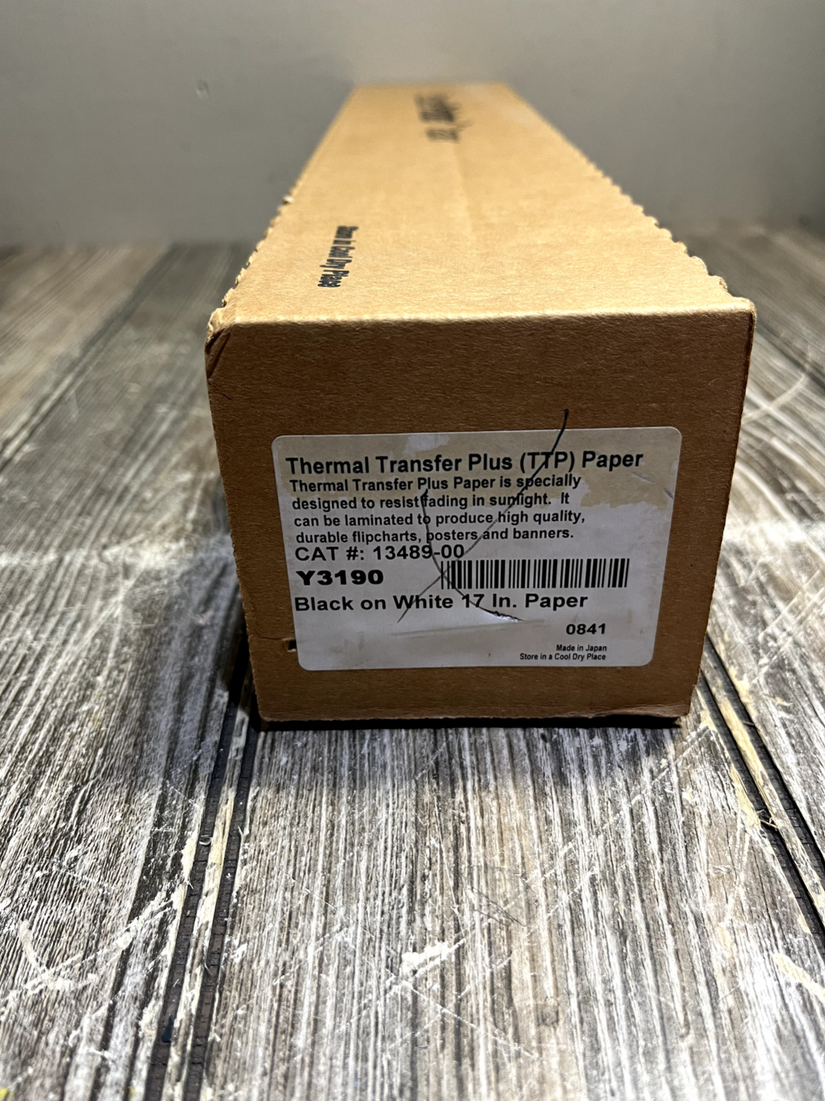 Thermal Transfer Plus (TTP) Paper , Black on White 17 in. Paper -New