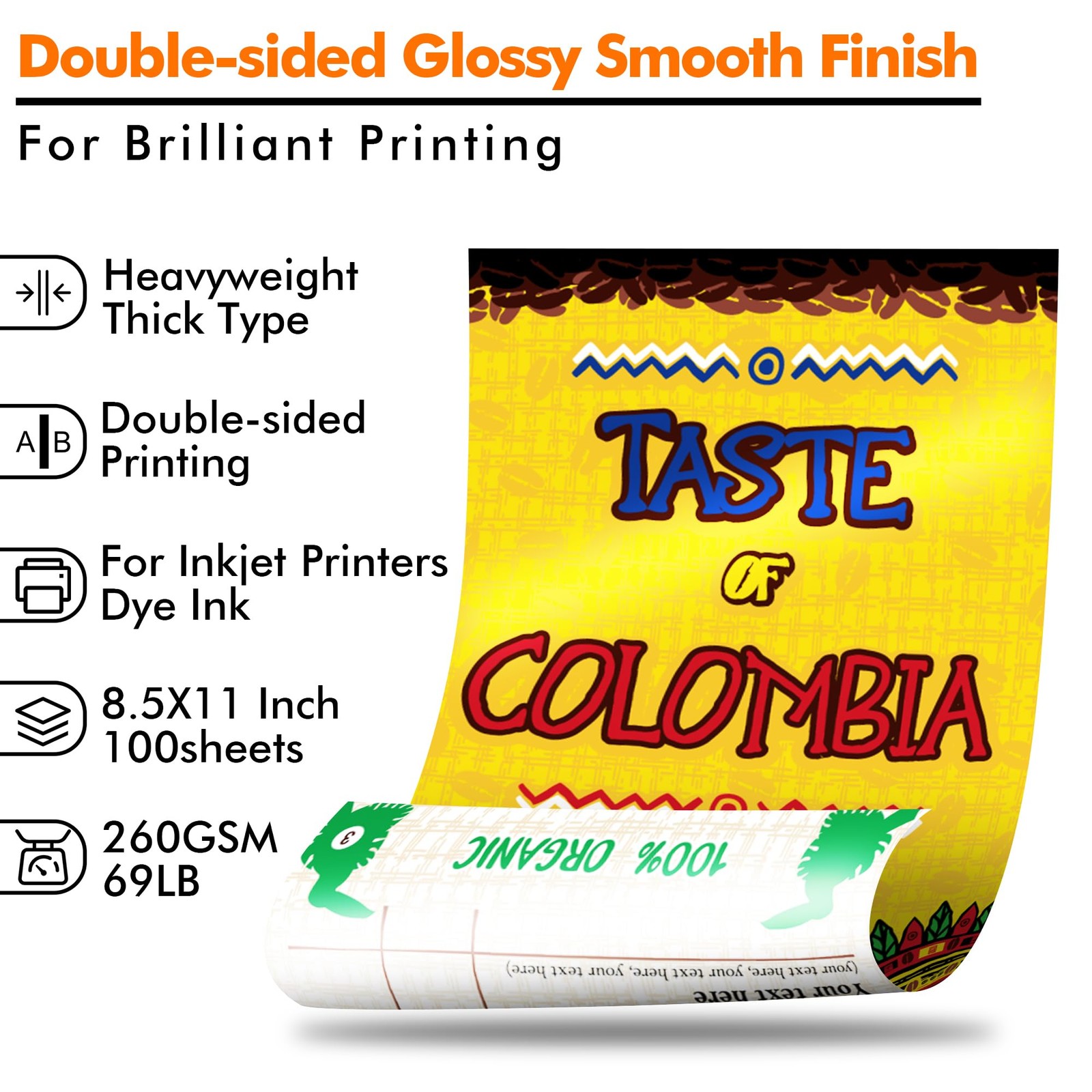 Koala Thick Photo Paper 8.5×11 Inch Double Sided Glossy 260GSM 100 PCS