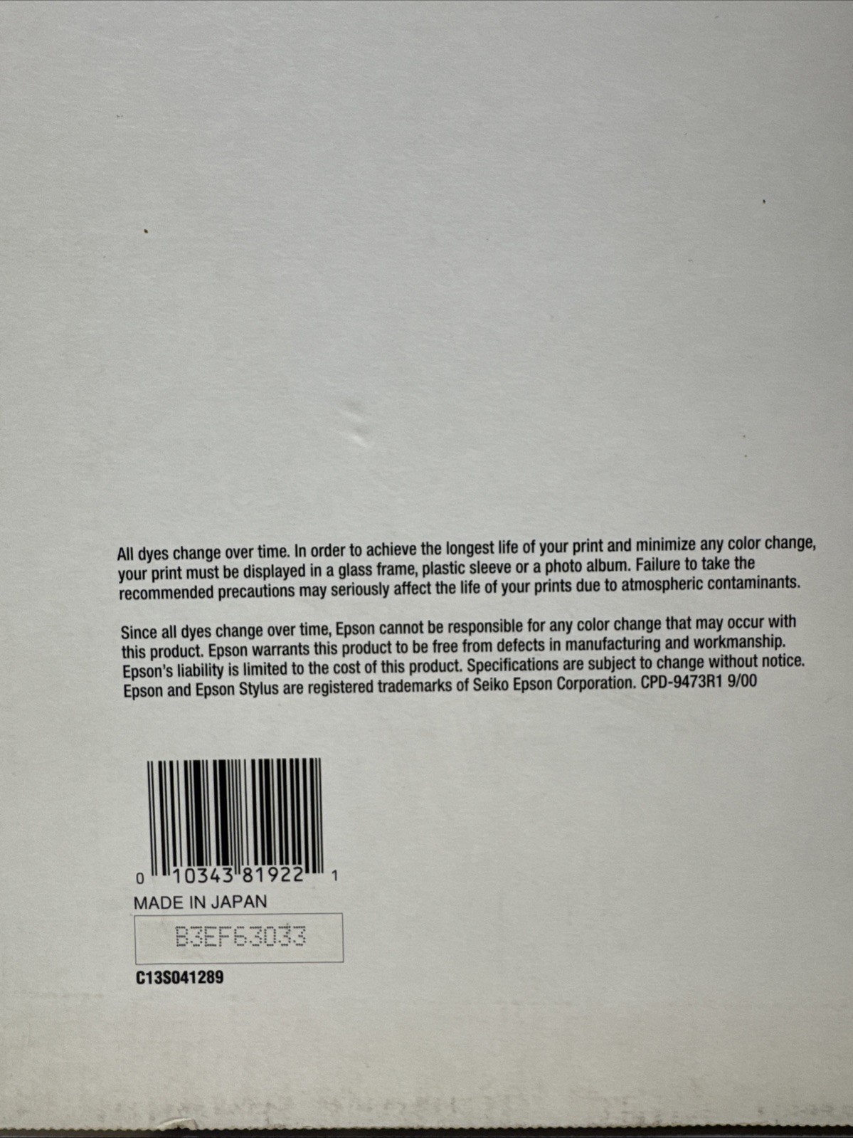 Epson Professional Media 13×19 SuperB Matte Paper Heavyweight 50 Sheets+2 READ