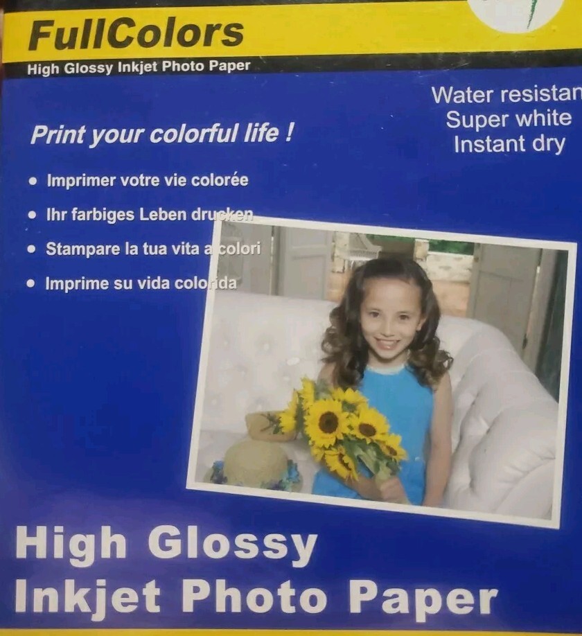 FULL COLORS A4 High Glossy Photo Inkjet Paper 240g/m -20 Sheets