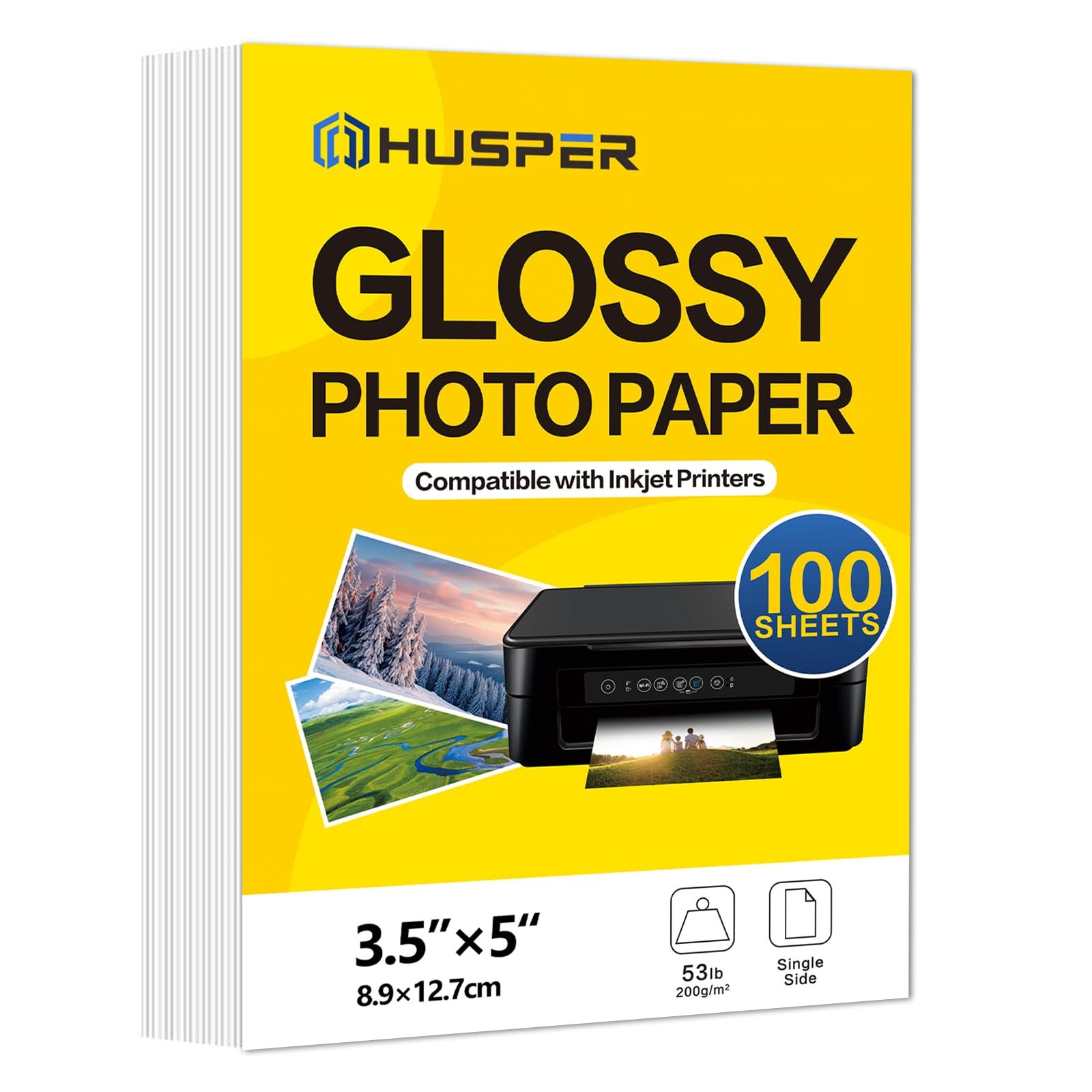 Glossy Inkjet Photo Paper 100 Sheets 3.5×5 Inches 53lb Professional Photograp…