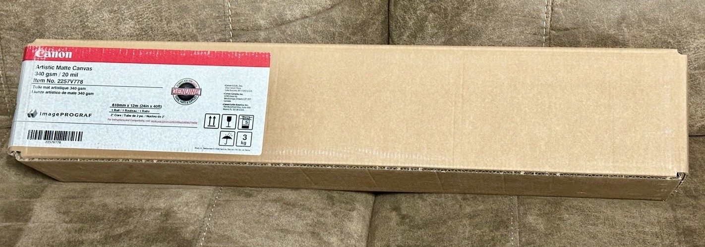 Canon Artistic Matte Canvas Inkjet Print 340gsm 24”x40’Roll NEW IN BOX UNOPENED