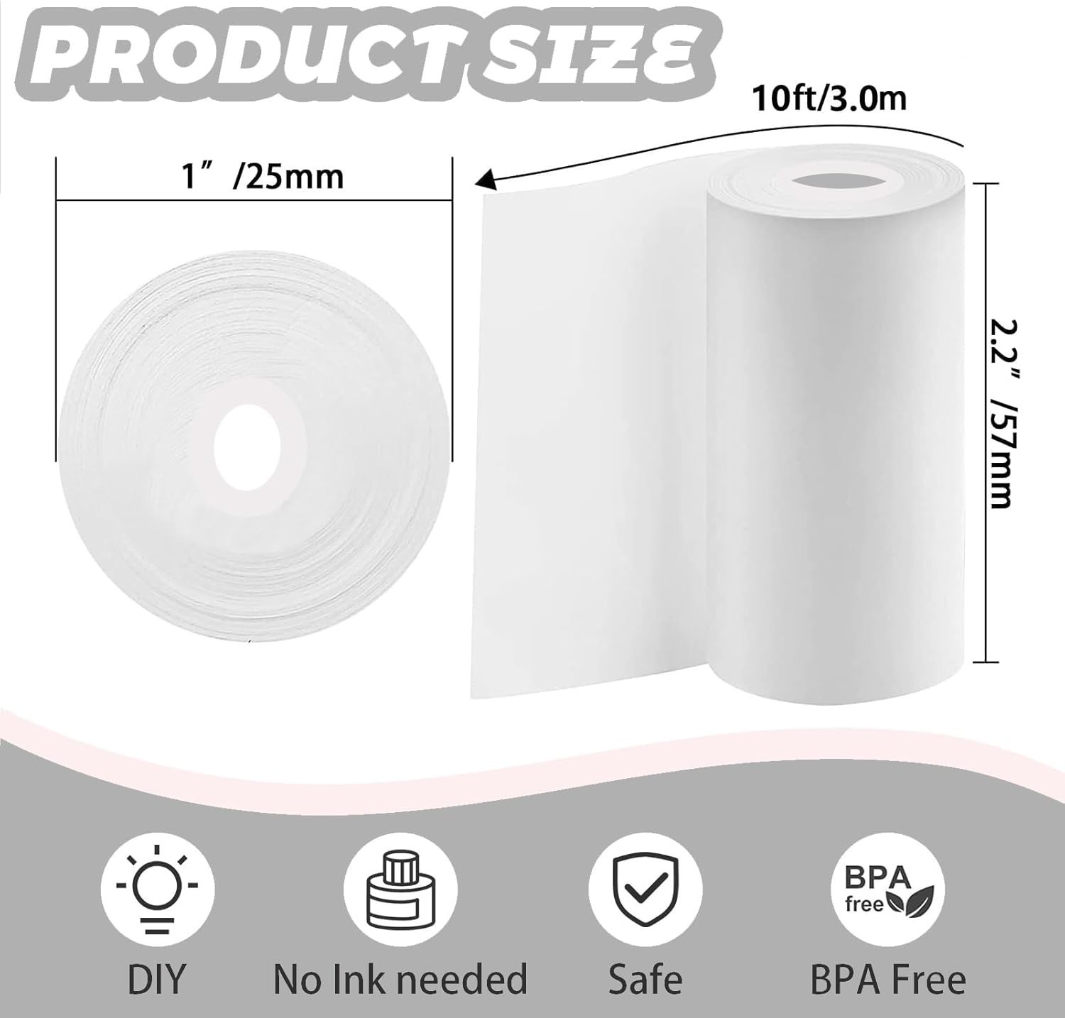 Versatile 10-Pack Mini Pocket Printer Sticker Paper for Kids’ Instant Cameras