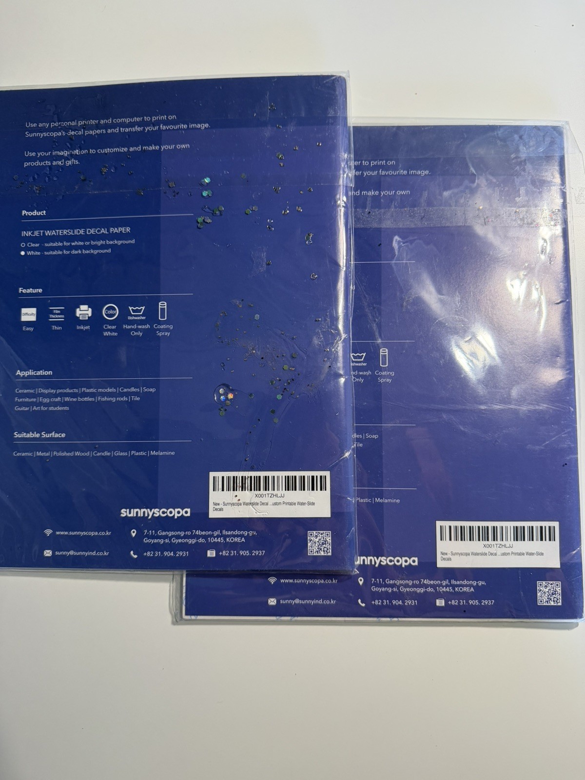 Sunnyscopa Waterslide Decal Paper for INKJET Printer 39 SHEETS CLEAR 8 1/2″ x11″