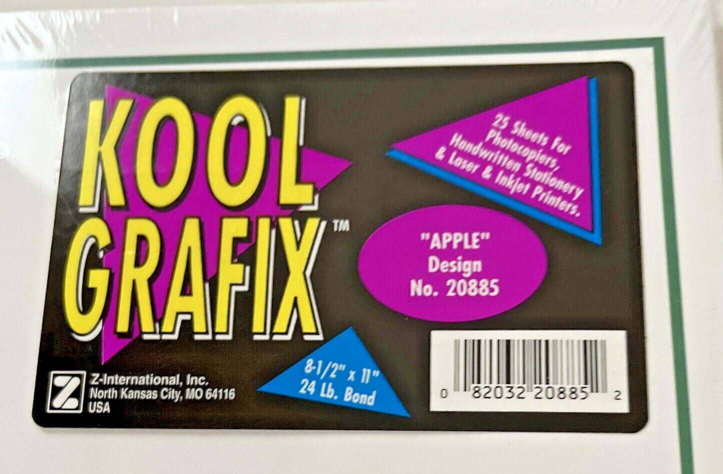 Vintage Kool Grafix Apple Design #20885/25 Sheets 24 lb Bond 8-1/2×11” Paper