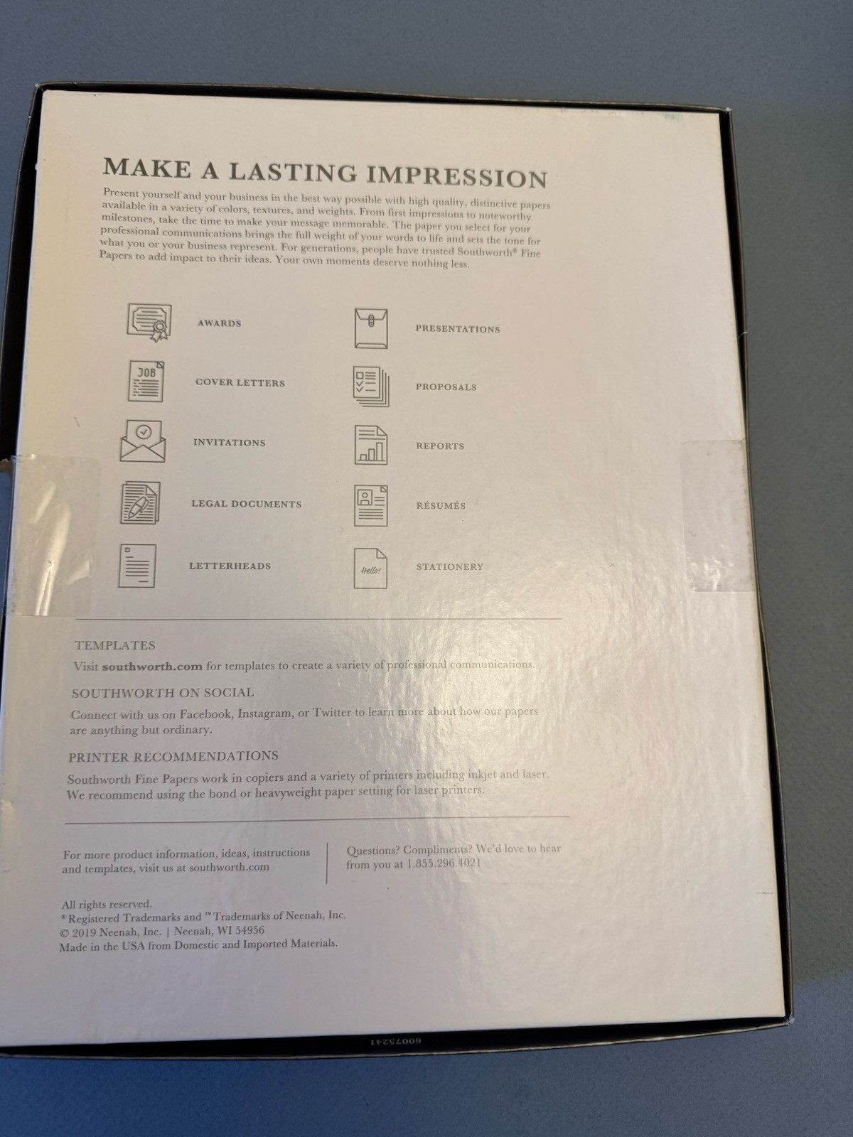 SOUTHWORTH LINEN RESUME PAPER ALMOND 32 LB 100 Sheets