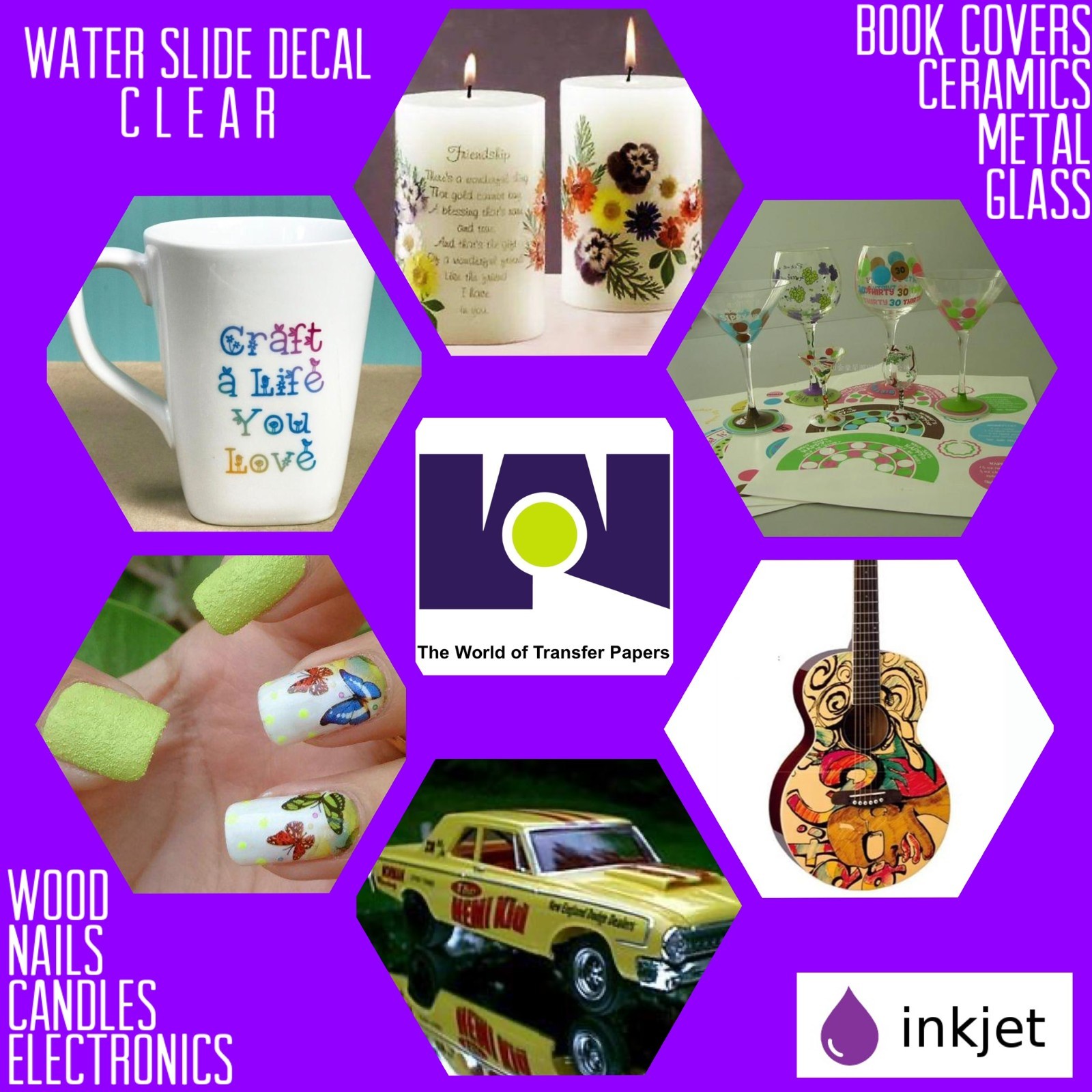 Waterslide Decal Paper InkJet CLEAR 25Sh 8.5×11 Water Slide Decal Transfer Paper