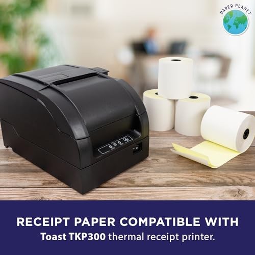 Kitchen Printer Paper for Toast TKP300 Kitchen 2-Ply (White/Yellow) 18 Rolls