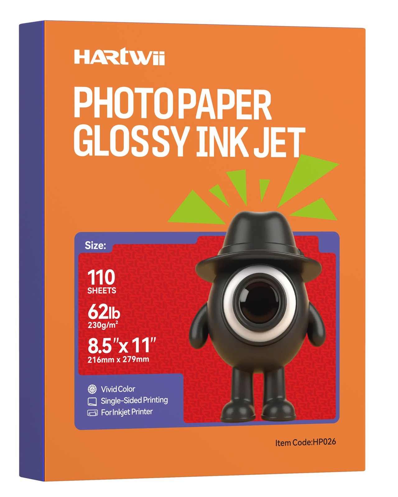 110 Sheets 8.5×11 Inch 62lb Thick Heavyweight Glossy Photo Printer Paper