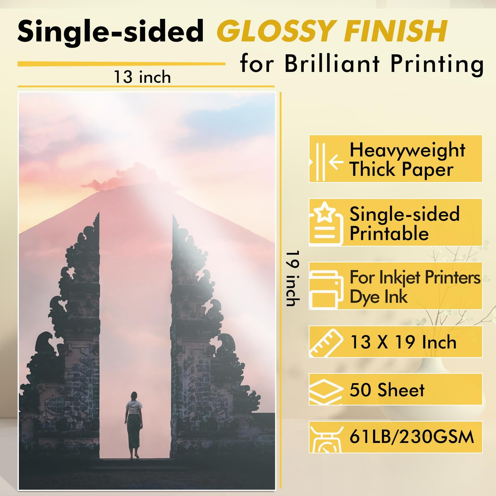50 Sheets 13X19″ 61LB Koala Heavyweight Thick Glossy Photo Paper for Inkjet