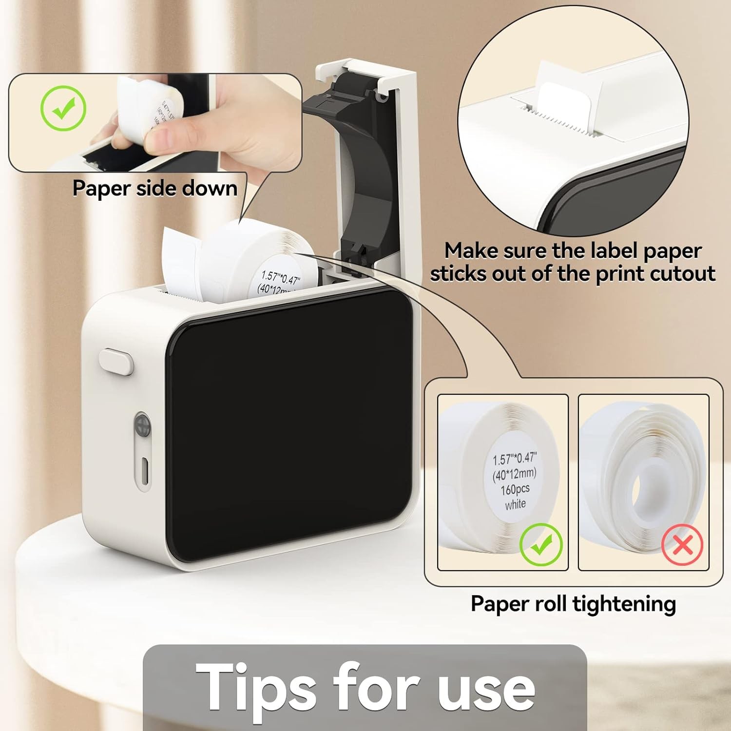 3 Rolls/Box Self-Adhesive Thermal Paper Sticker for Pocket Printer D30 Q30 P15