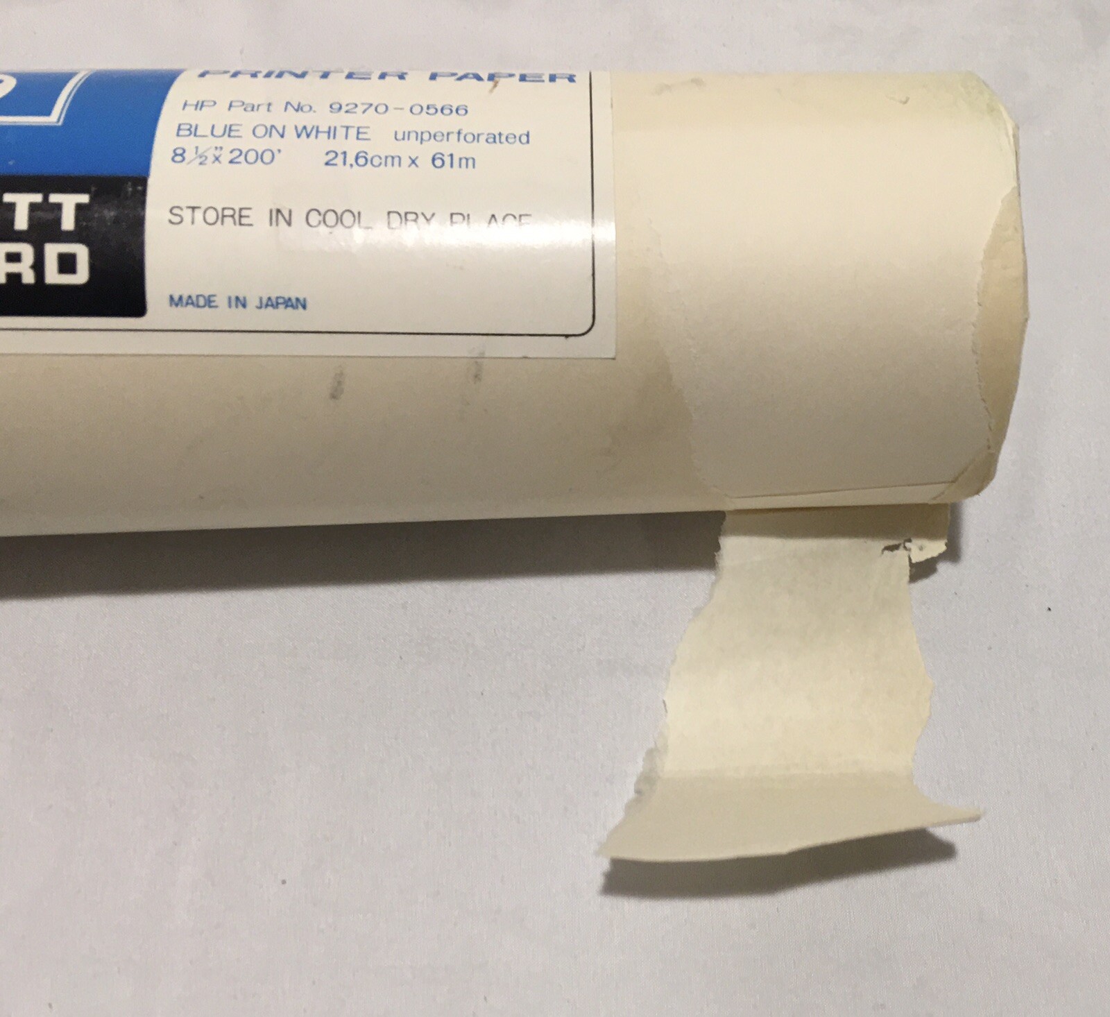 Lot Of 2 HP Thermal Printer Paper Blue On White Unperforated 8.5”x200’ 9270-0566