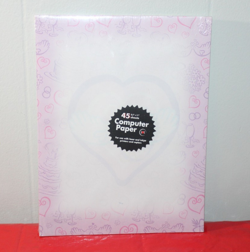 Greenbrier 45 Sheets Computer Paper 8.5″ x 11″ Hearts *NEW* Laser Inkjet Printer