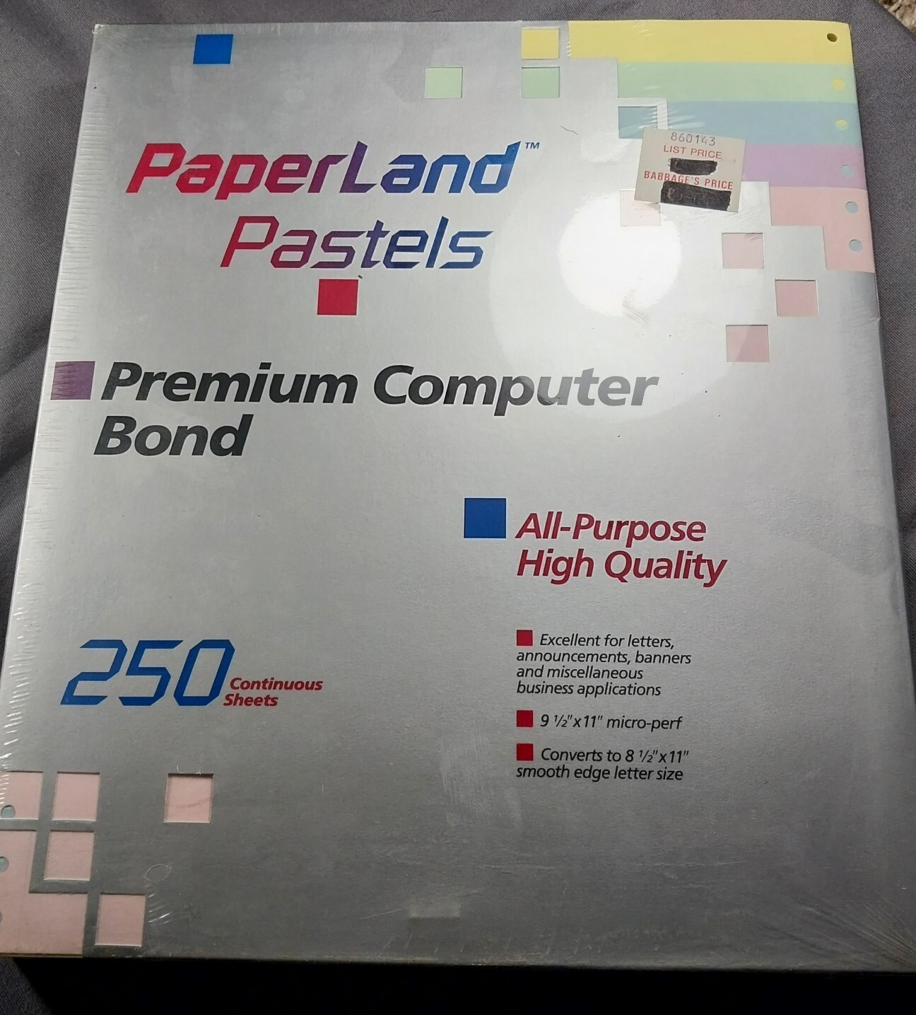 Pastels Dot Matrix Paper 250 Sheets Paperland Brand Bannners Spring Greetings