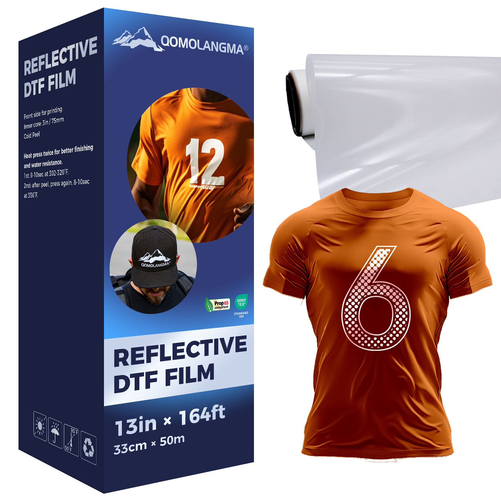 Wholesale 13in Reflective Colorful Pet DTF Film Roll Cold Peel 160u Thickness