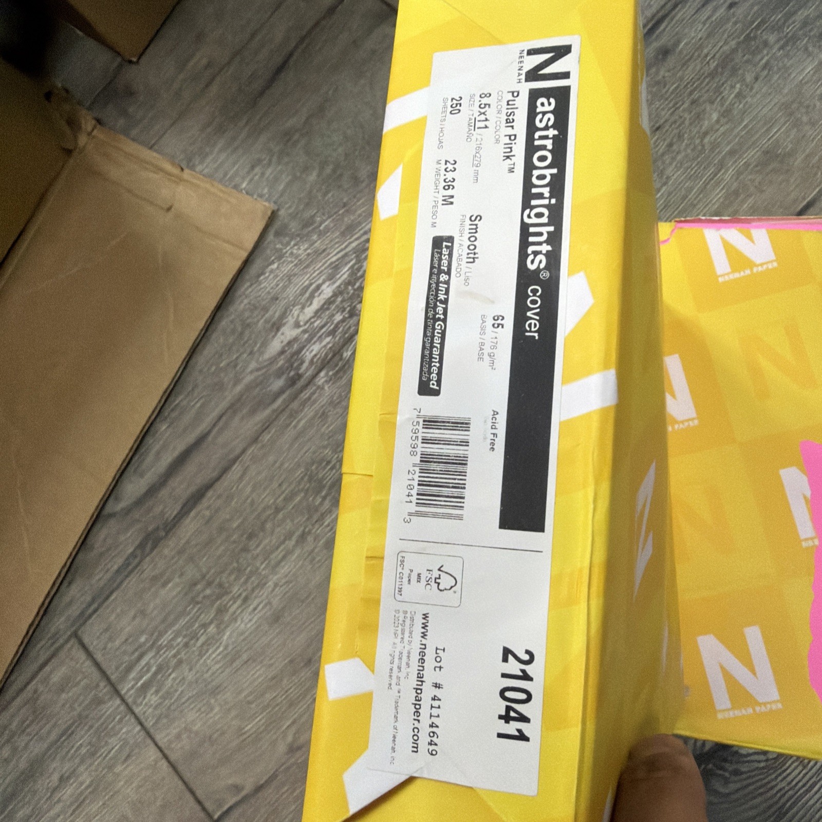 Astrobrights Colored Cardstock, 8.5 x 11, 65lb (176gsm), Pulsar Pink, 250 Sheets