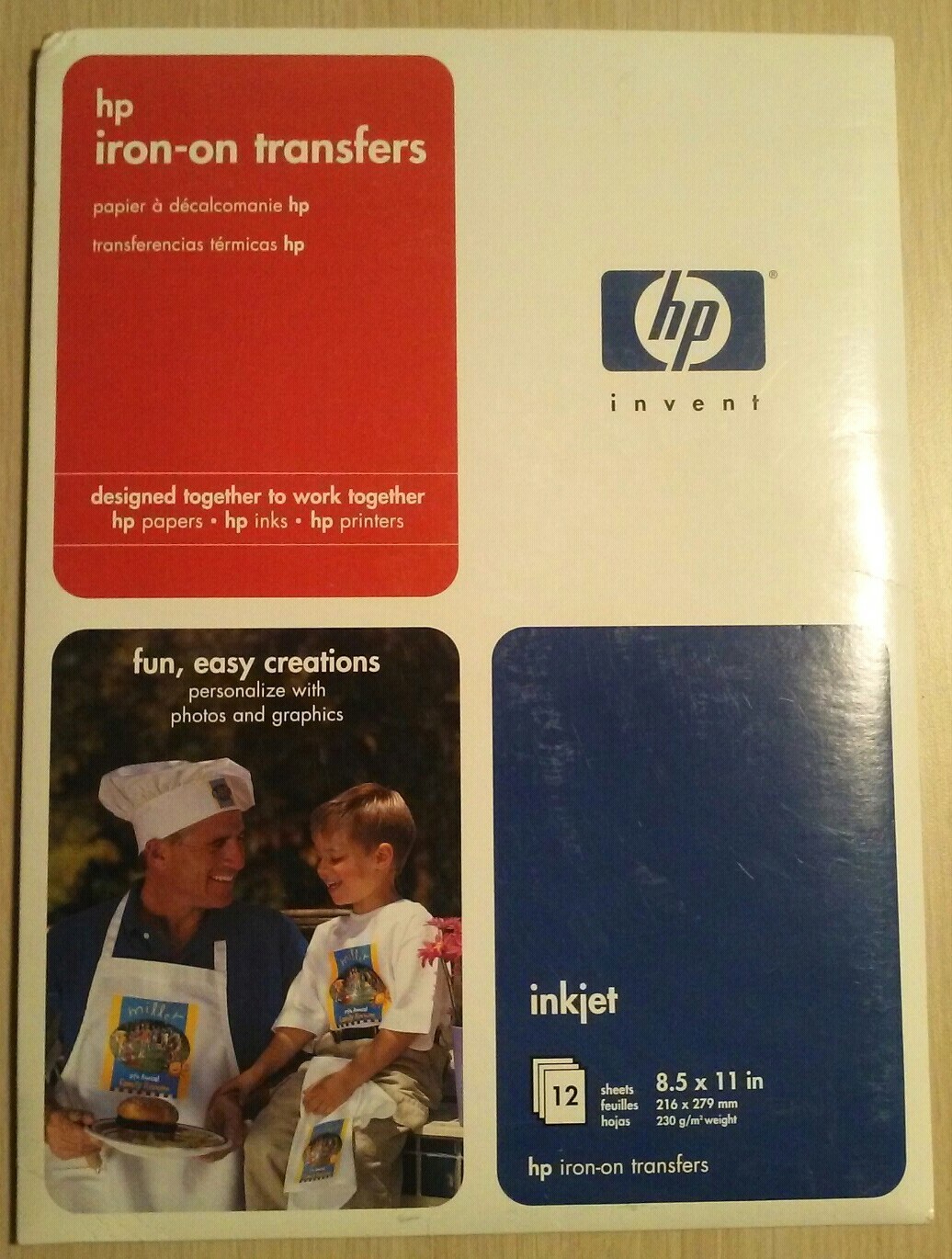 HP Iron-On Transfers 8-1/2 x 11 White 12/Pack C6049A New Sealed