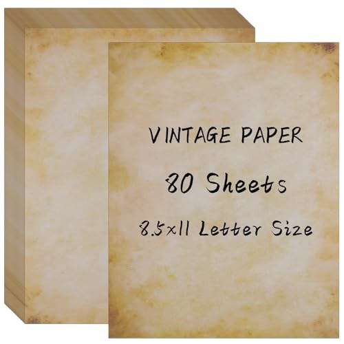 80 Sheets Vintage Paper, 8.5″x11″ Letter Size Printer Paper, Classic-A