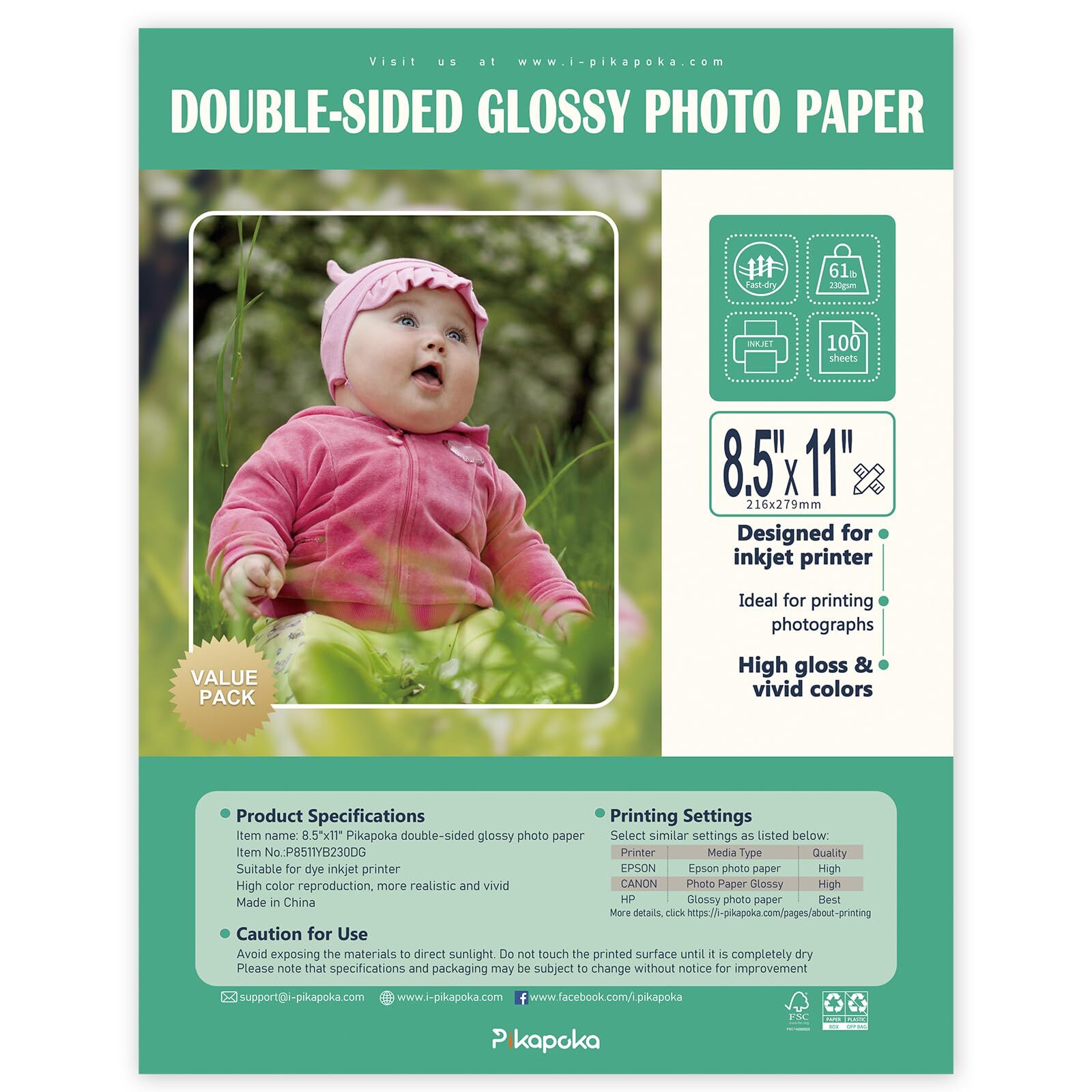 Double Sided Glossy Photo Paper 8.5 x11 Thick Glossy Paper for Cardstock 100 …