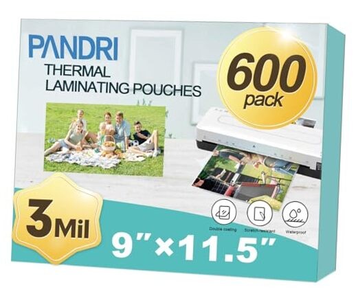 Laminating Sheets, Thermal Laminator Pouches Holds 8.5 x 11 Inch, 3 600 Pack