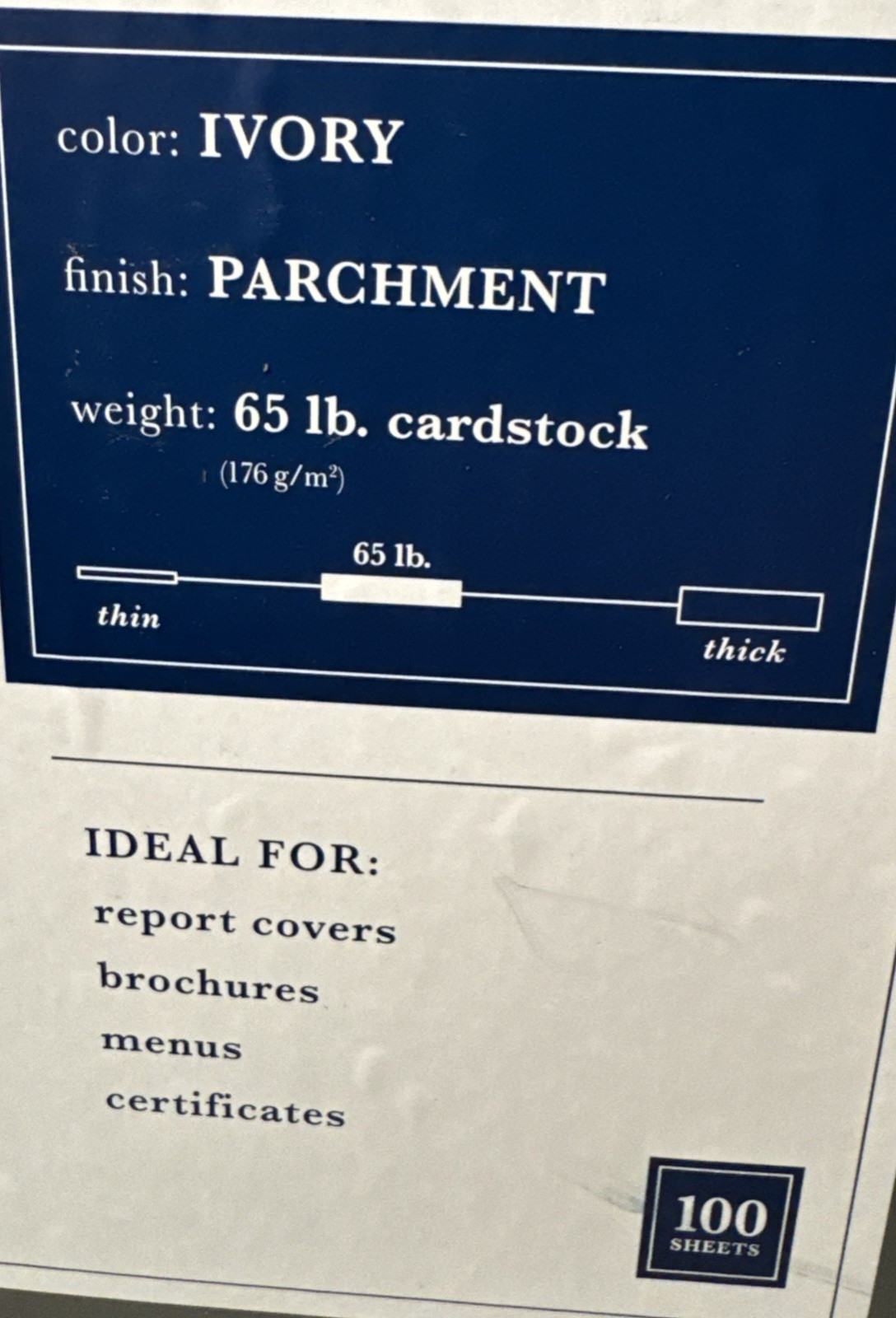 Southworth Parchment Paper 65 lb Ivory 100 Bright 8.5 x 11 400 sheets