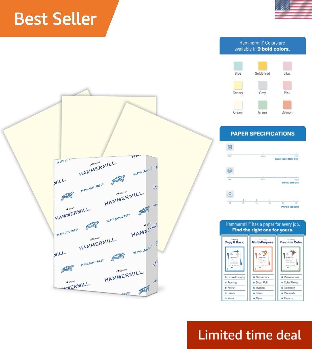 Pastel Cream Paper, 20 lb – 500 Sheets – Perfect for Projects & Printing