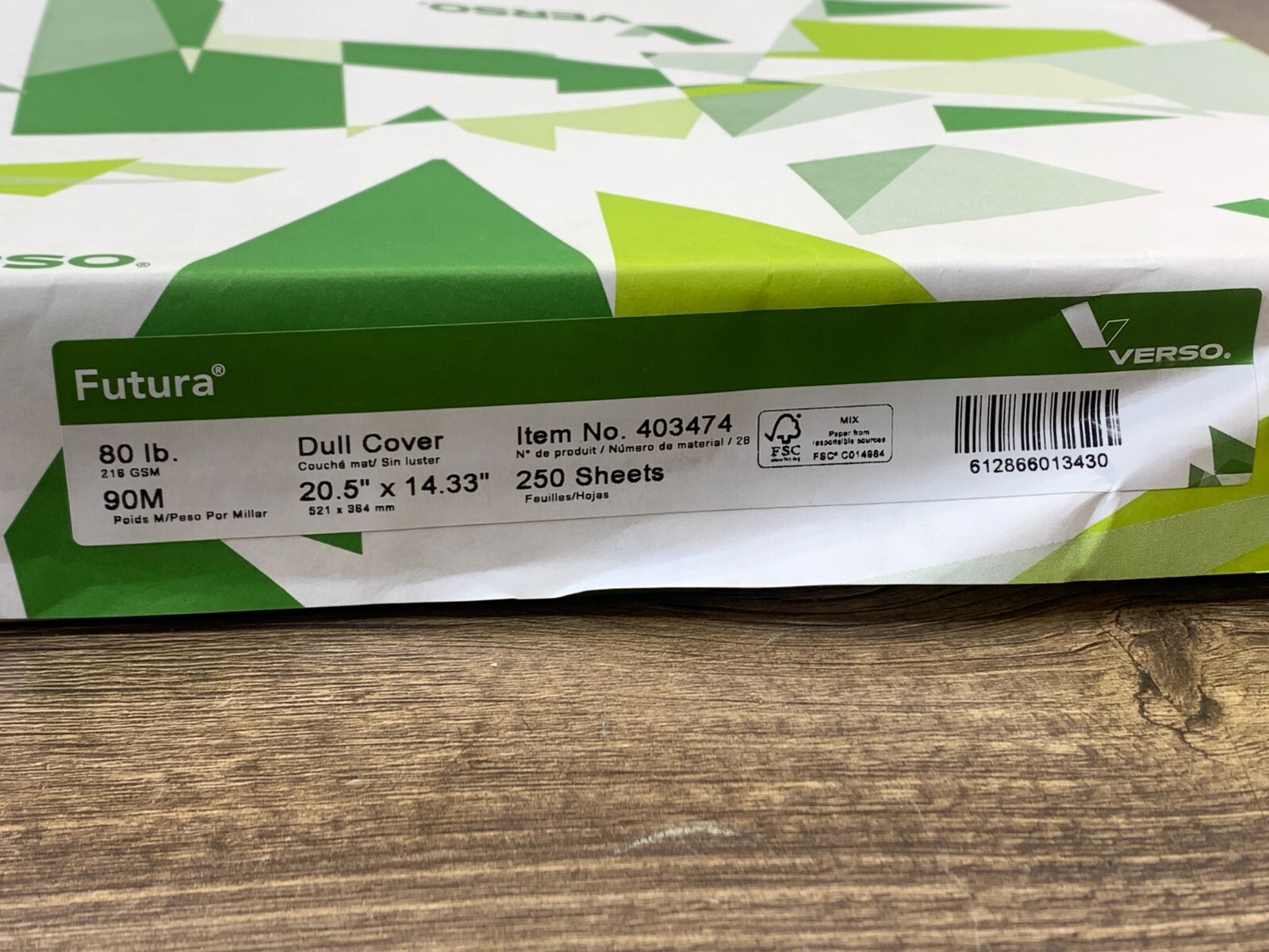 Verso Futura Printing Paper Dull Cover 20.5″ x 14.33″ 80lb Case of 250 # 403474