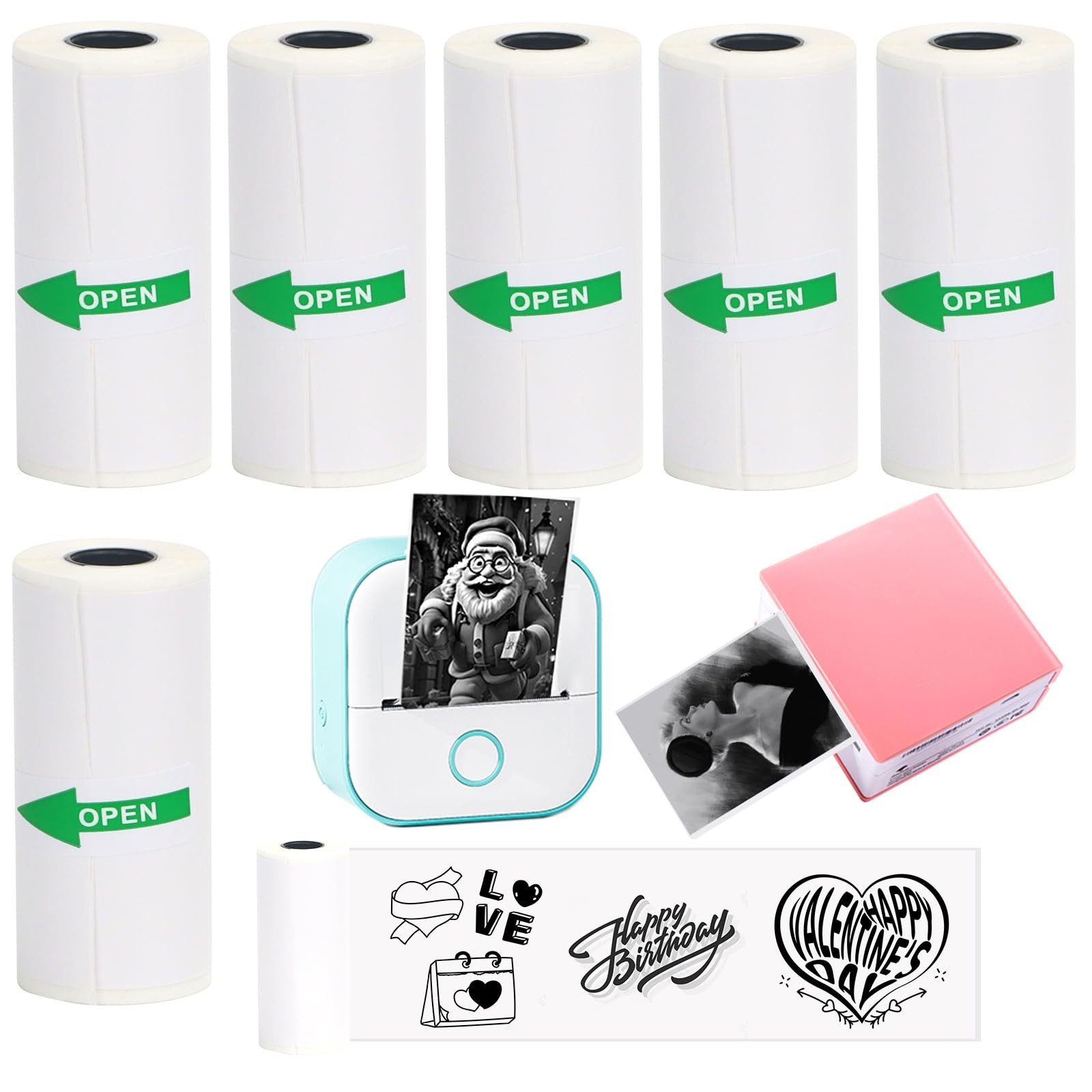 6 Rolls White Thermal Sticker Paper for Phomemo T02/M02/M02S PRO Mini Printer…