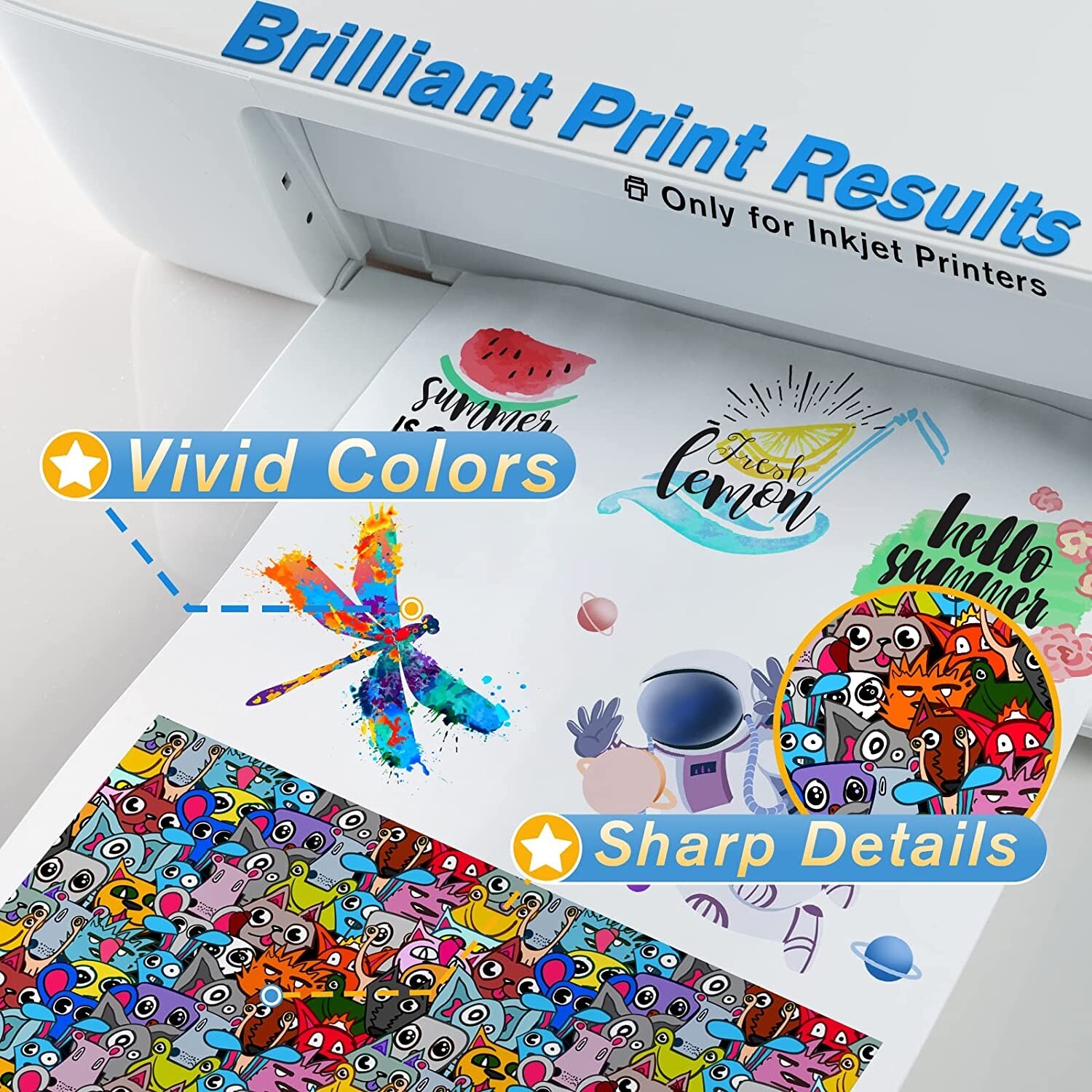 A-SUB 20 Sheets Inkjet Clear Waterslide Decal Transfer Paper 8.5×11 DIY Tumbler