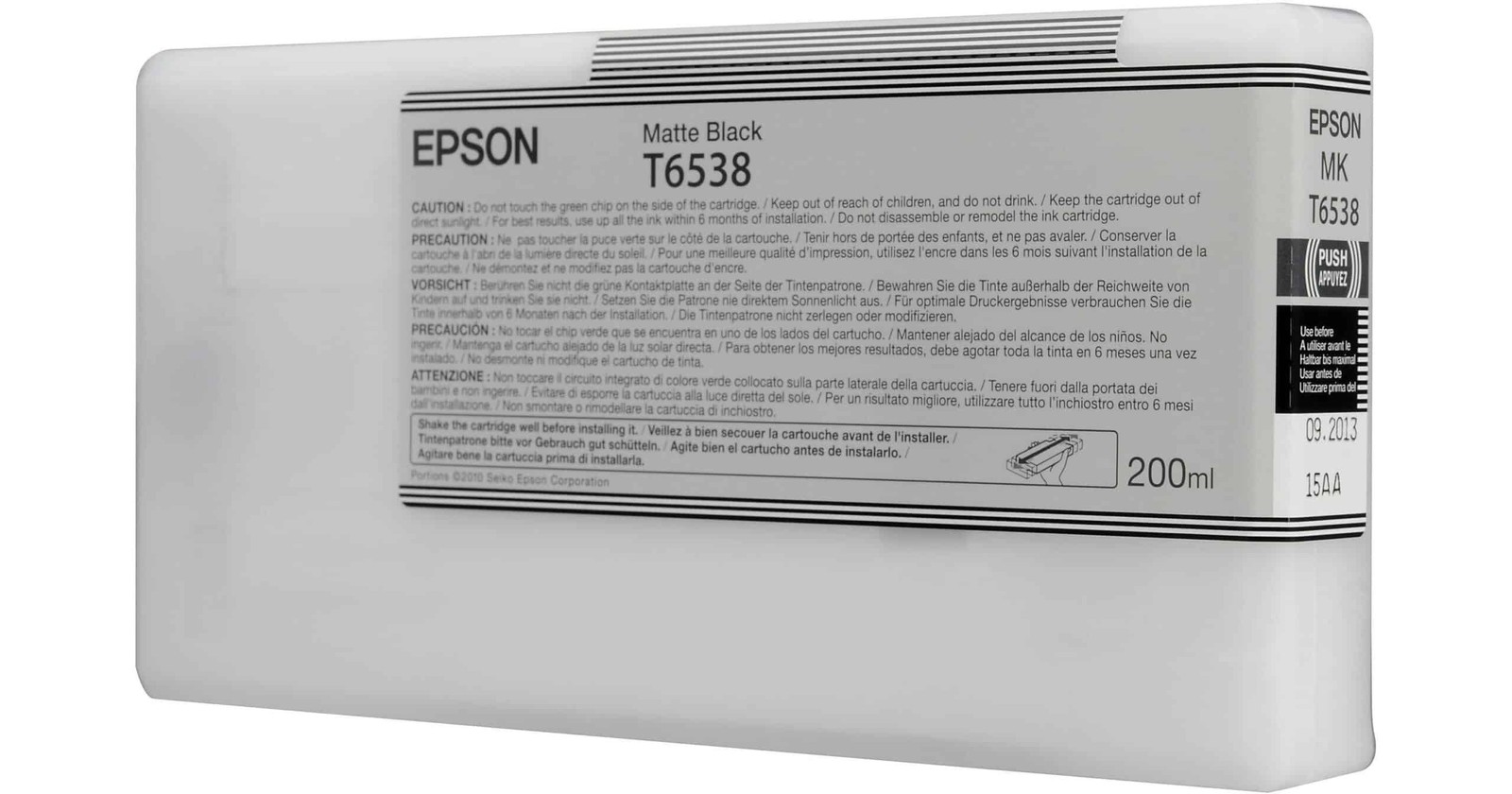 Epson T653 UltraChrome HDR 200 mL Matte Black Ink Cartridge [T653800]
