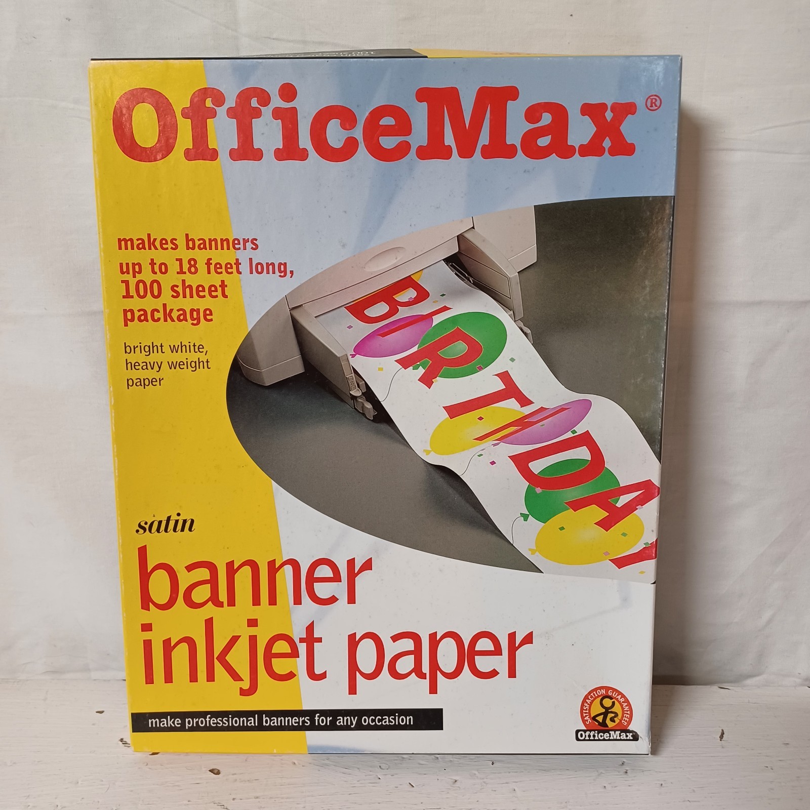OFFICE MAX BANNER INKJET PAPER 100 SHEET PACKAGE WHITE Satin 24lb