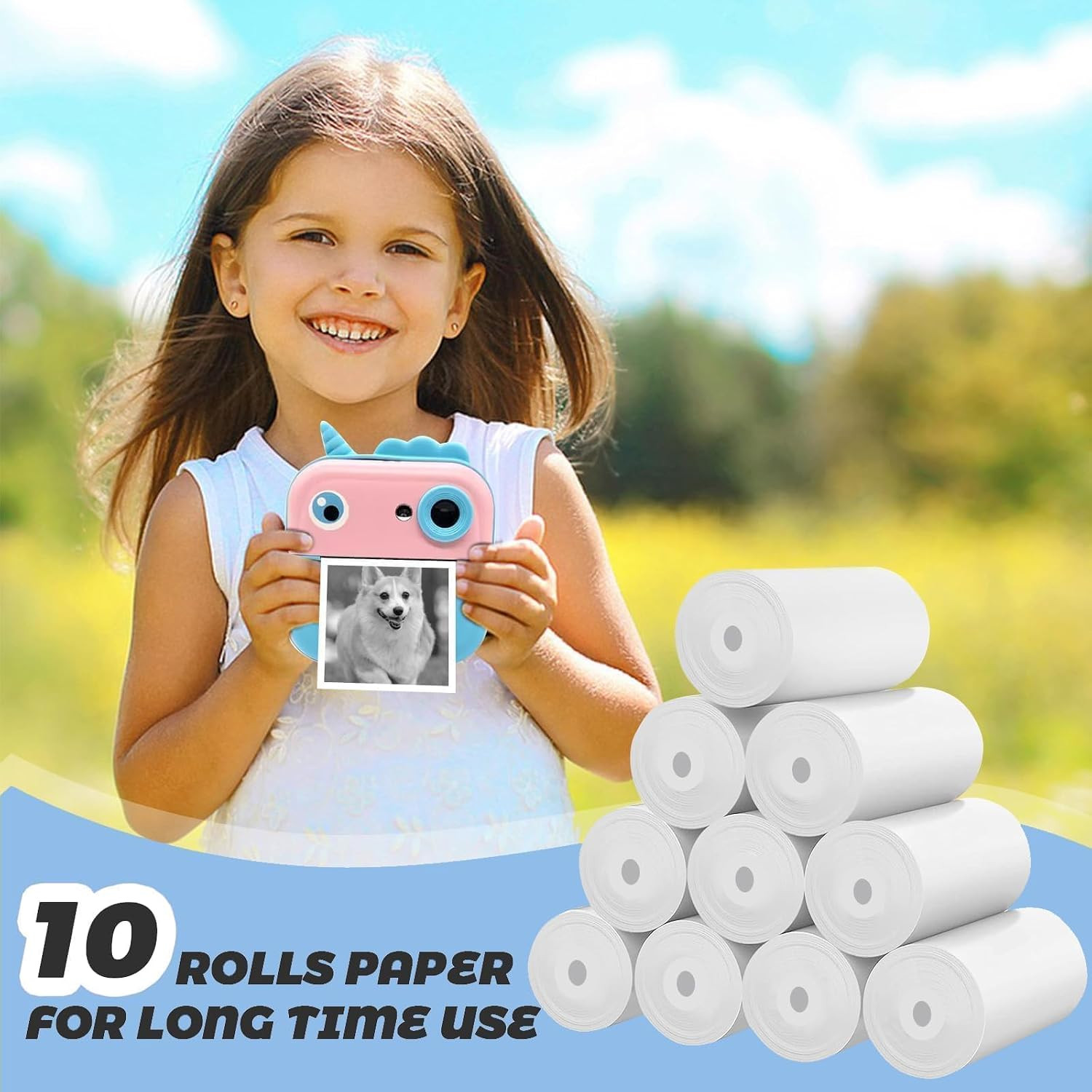 10 Rolls Self-Adhesive Sticker Thermal Paper for Sticker Printer, 57X25Mm | Comp
