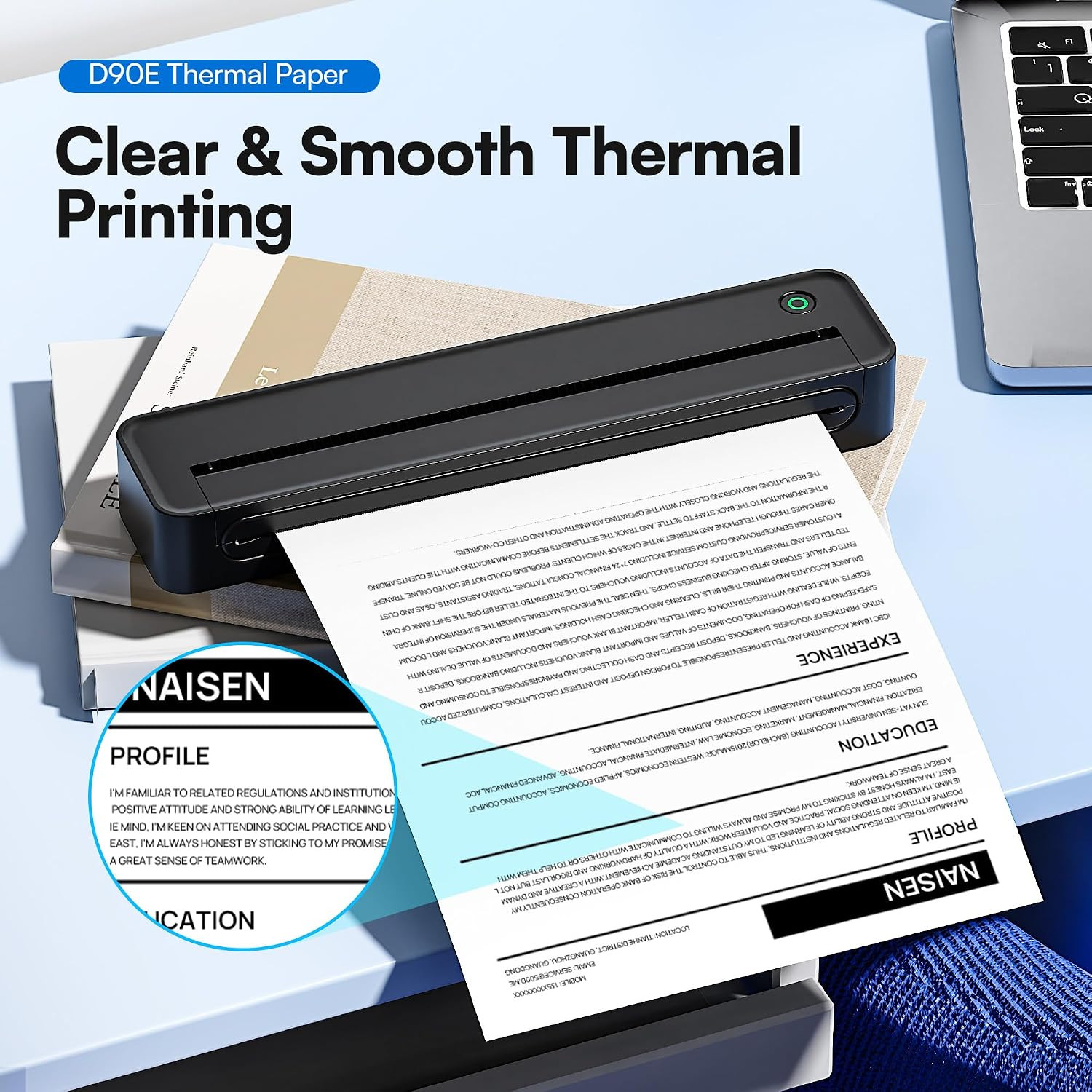 D90E Thermal Printer Paper 8.5 X 11 Inch, Continuous Folding Thermal Paper, US L