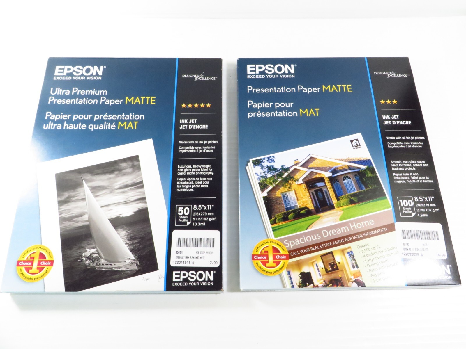Epson Ultra Premium Presentation Paper Matte, 8.5″ x 11″, 50 sheets + Bonus
