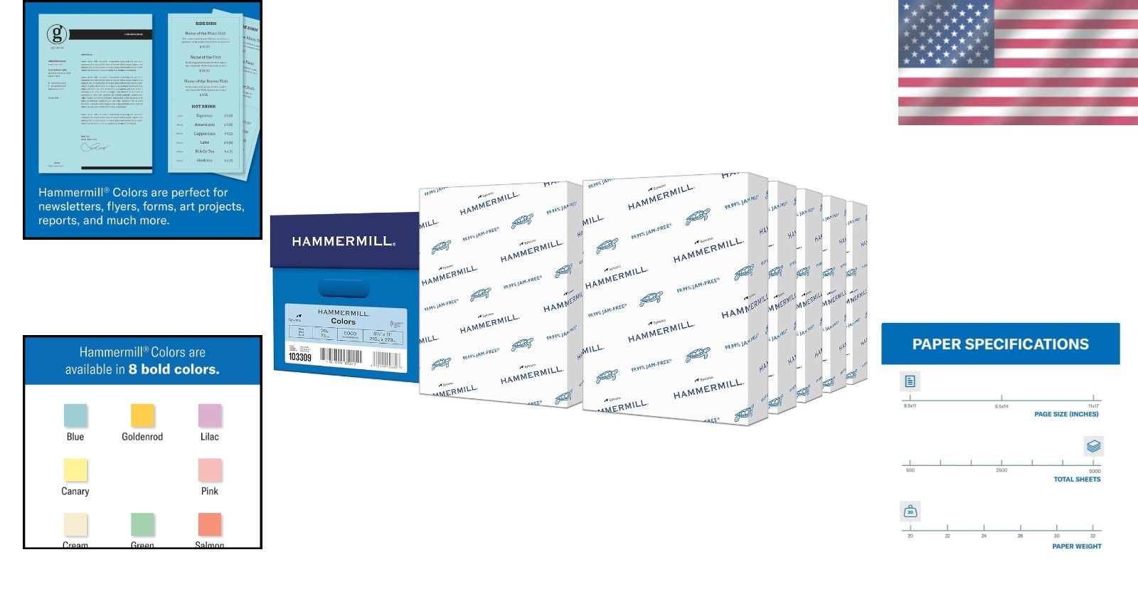 Sustainable Blue Paper 8.5 x 11 – 5000 Sheets